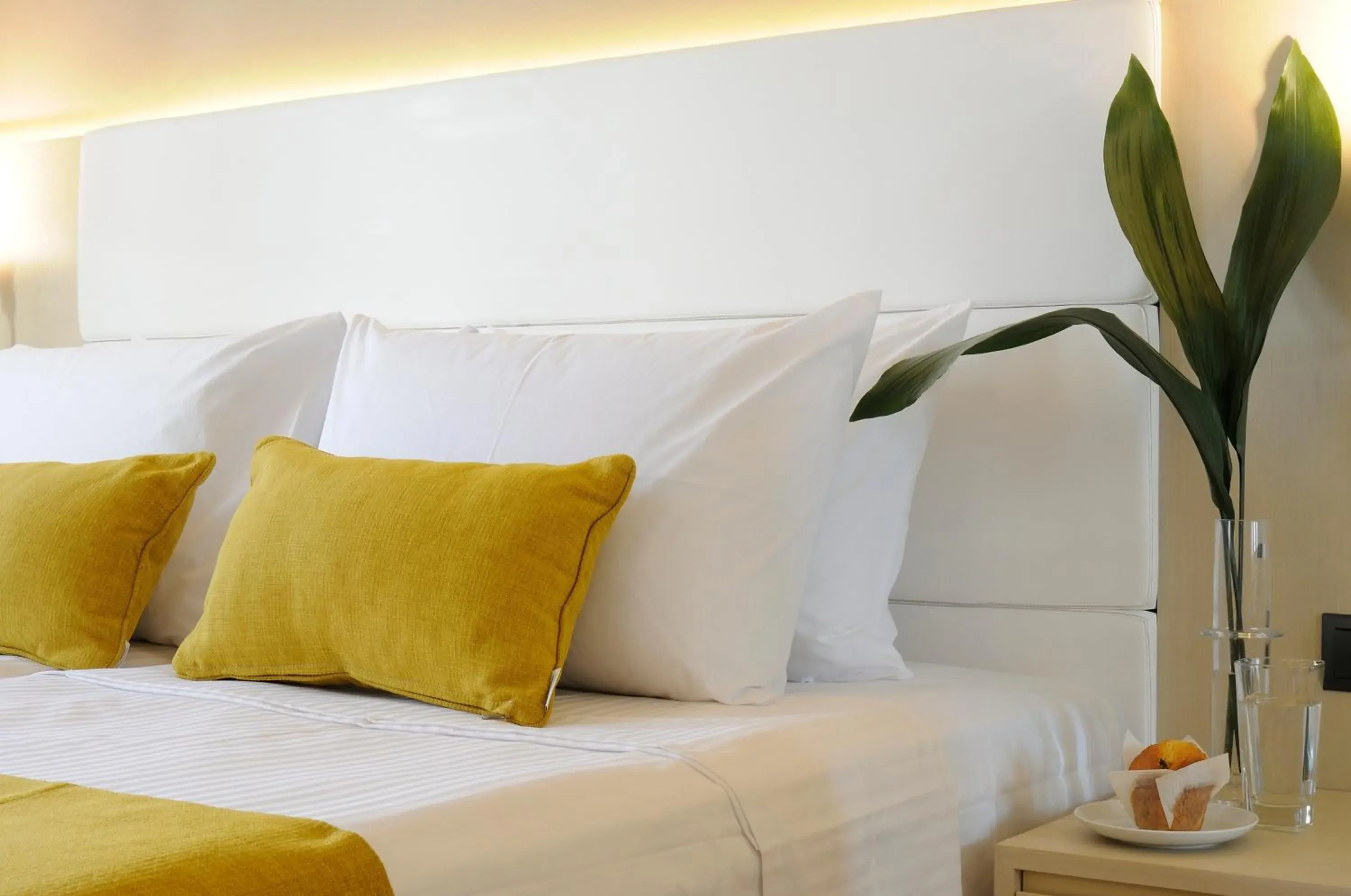 Decorative detail, Bed in Athens Avenue Hotel Decorative detail, Bed in Athens Avenue Hotel