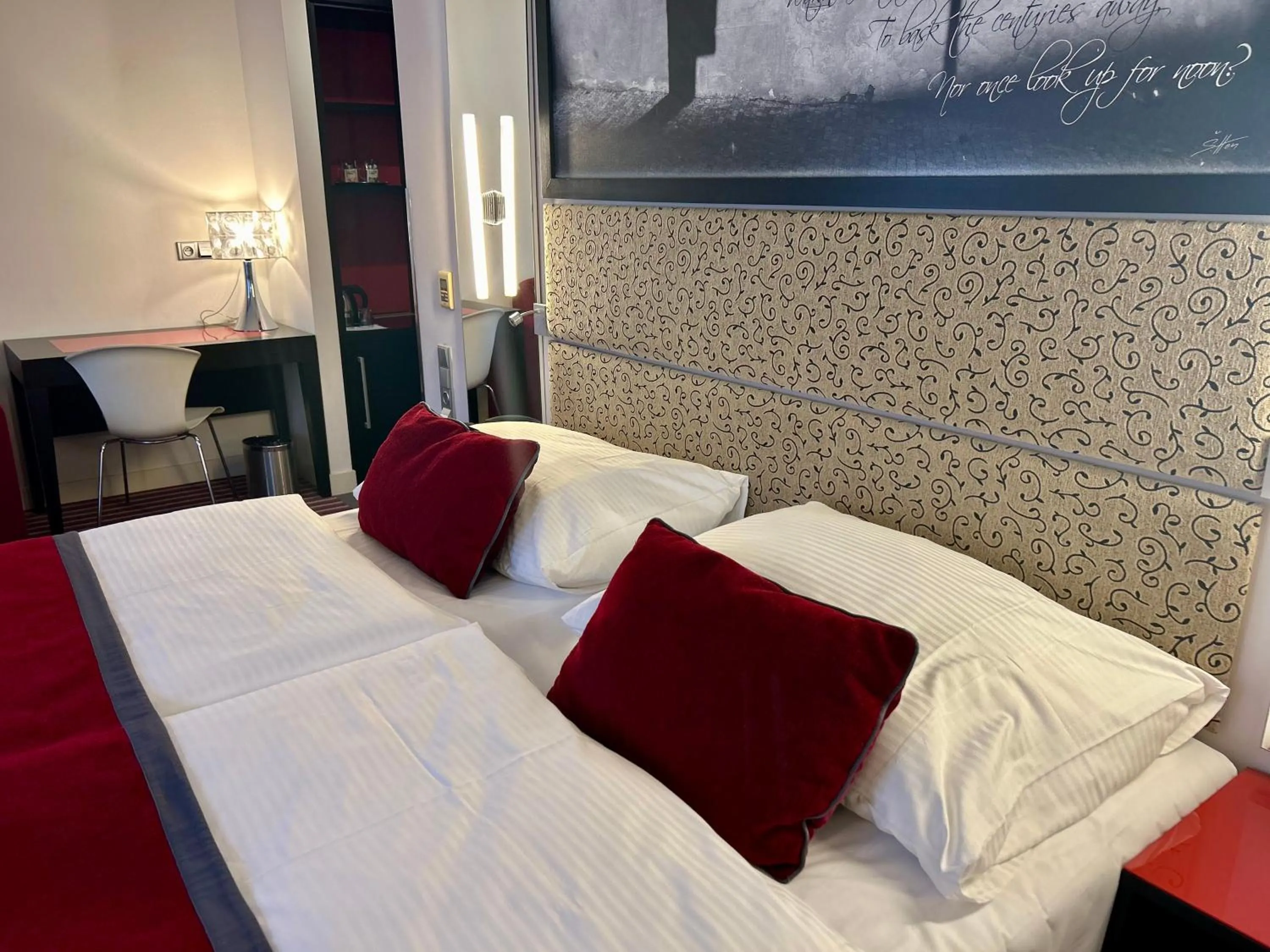 Bed in Red & Blue Design Hotel Prague