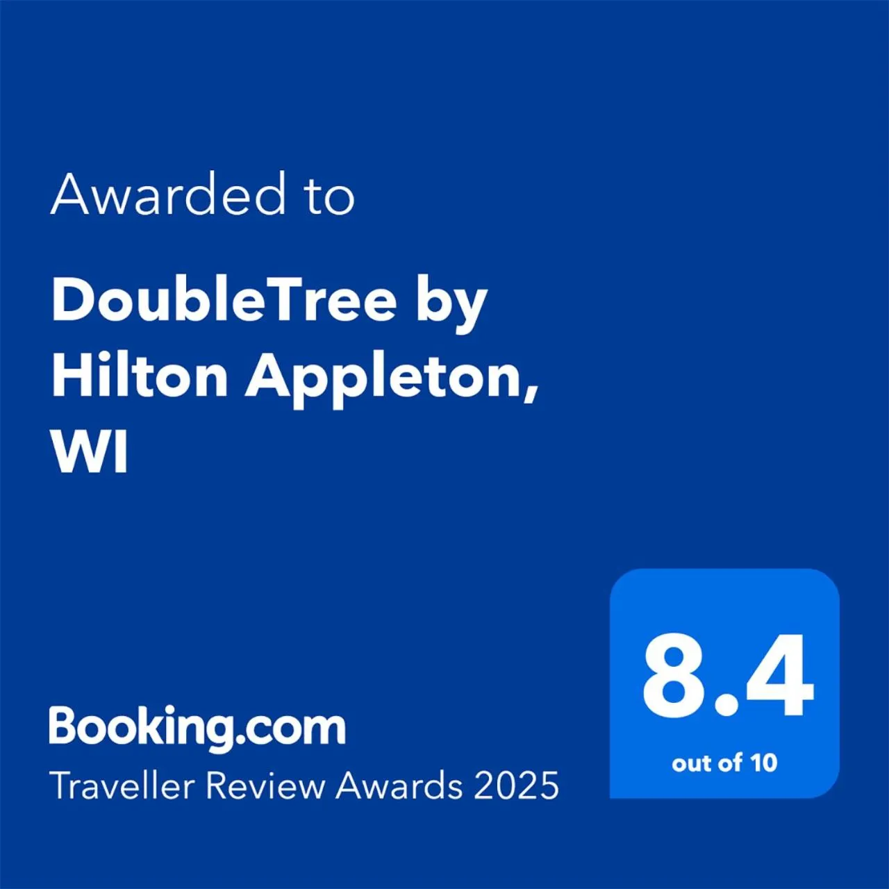 Certificate/Award in DoubleTree by Hilton Appleton, WI