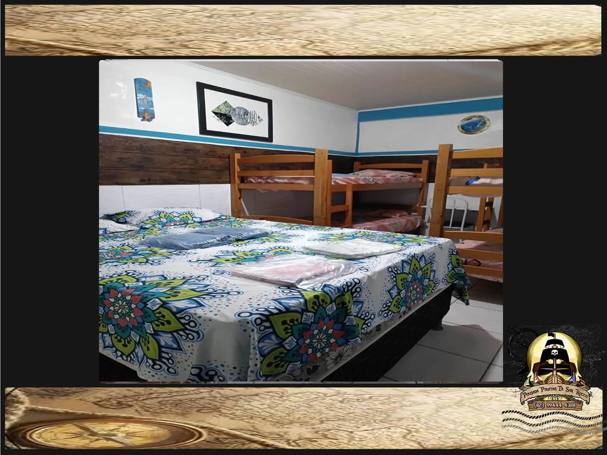 Bed in Pousada Piratas Di San Rocco