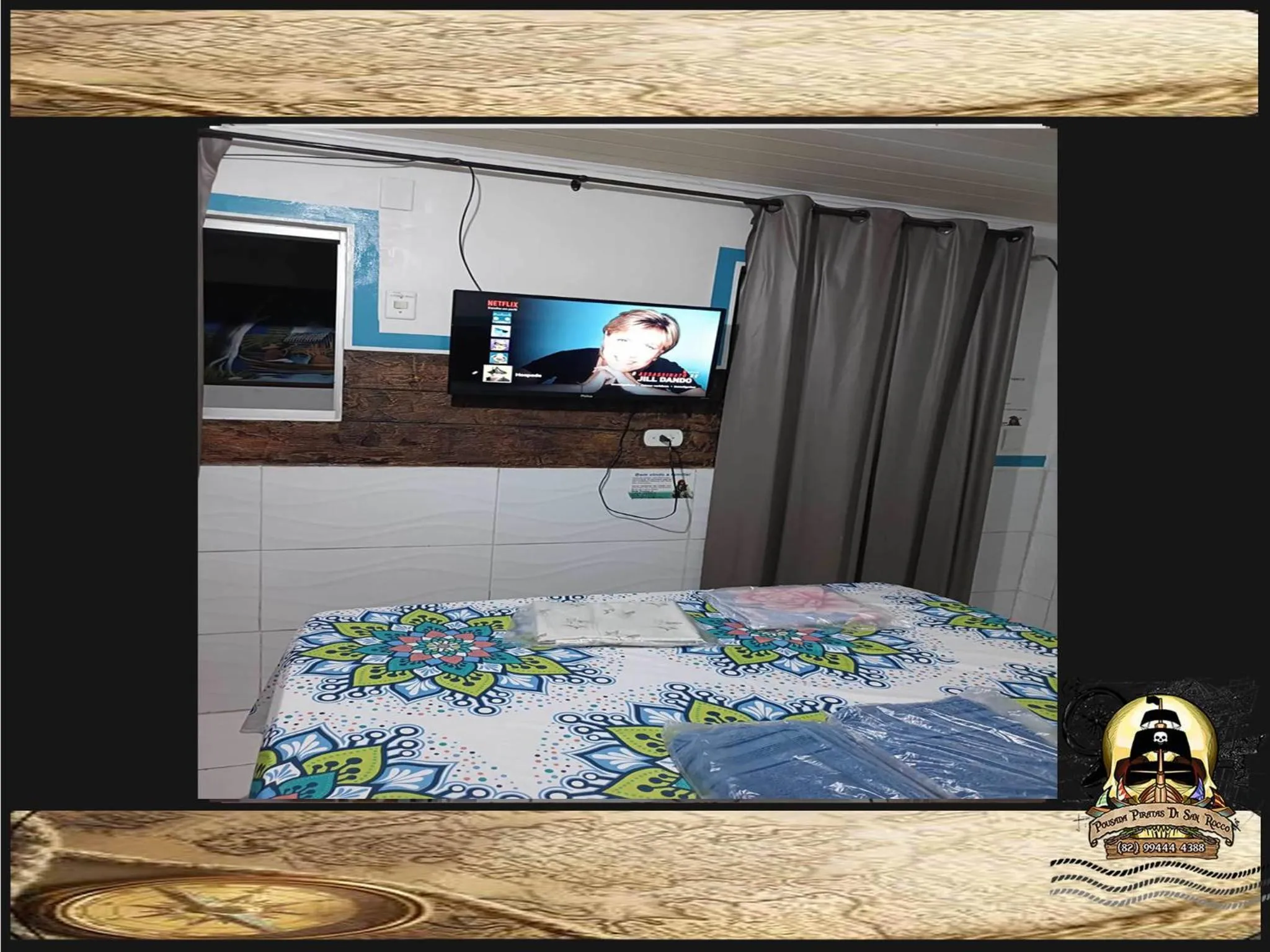 TV and multimedia, Bed in Pousada Piratas Di San Rocco