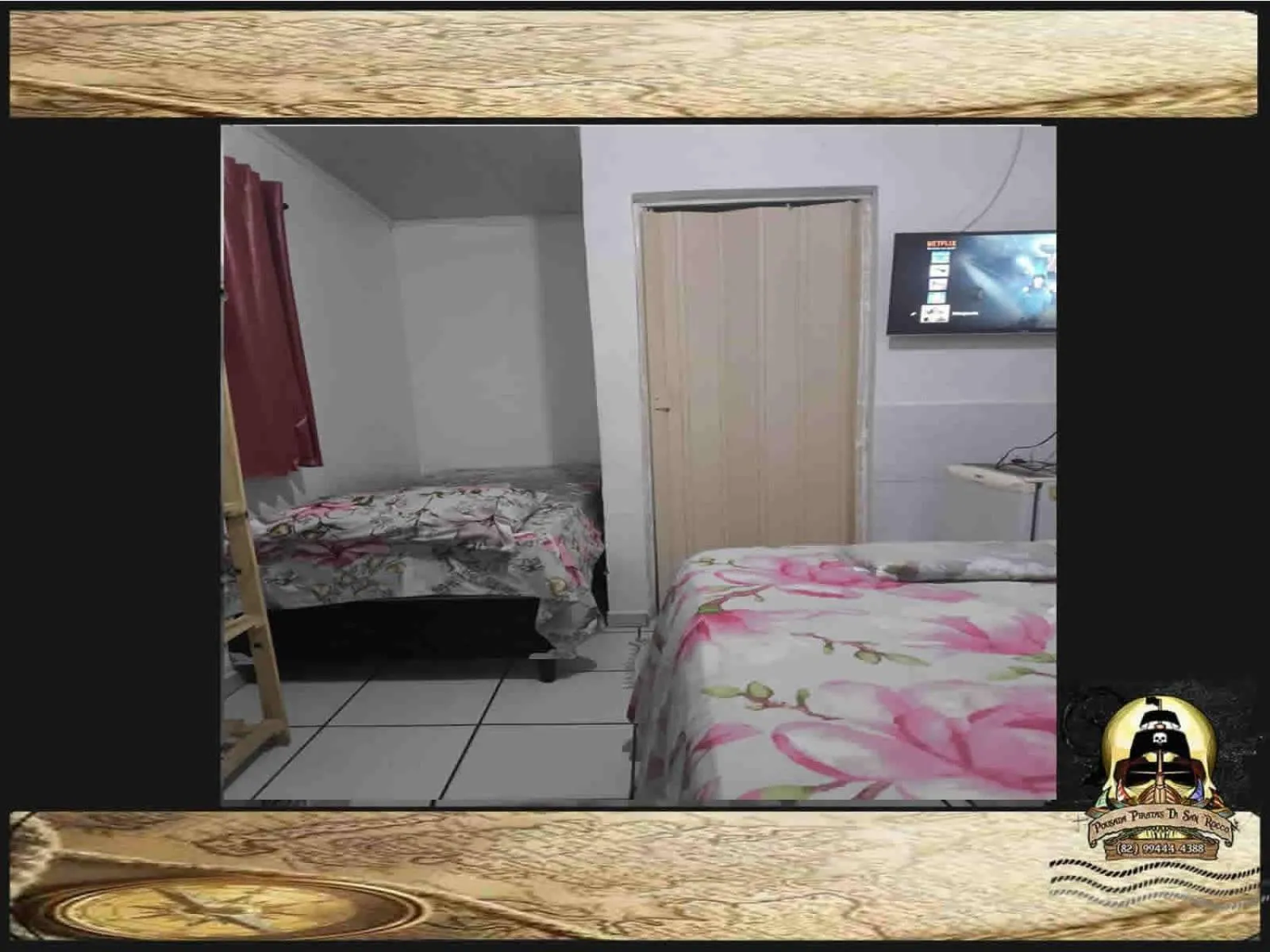 Bed in Pousada Piratas Di San Rocco