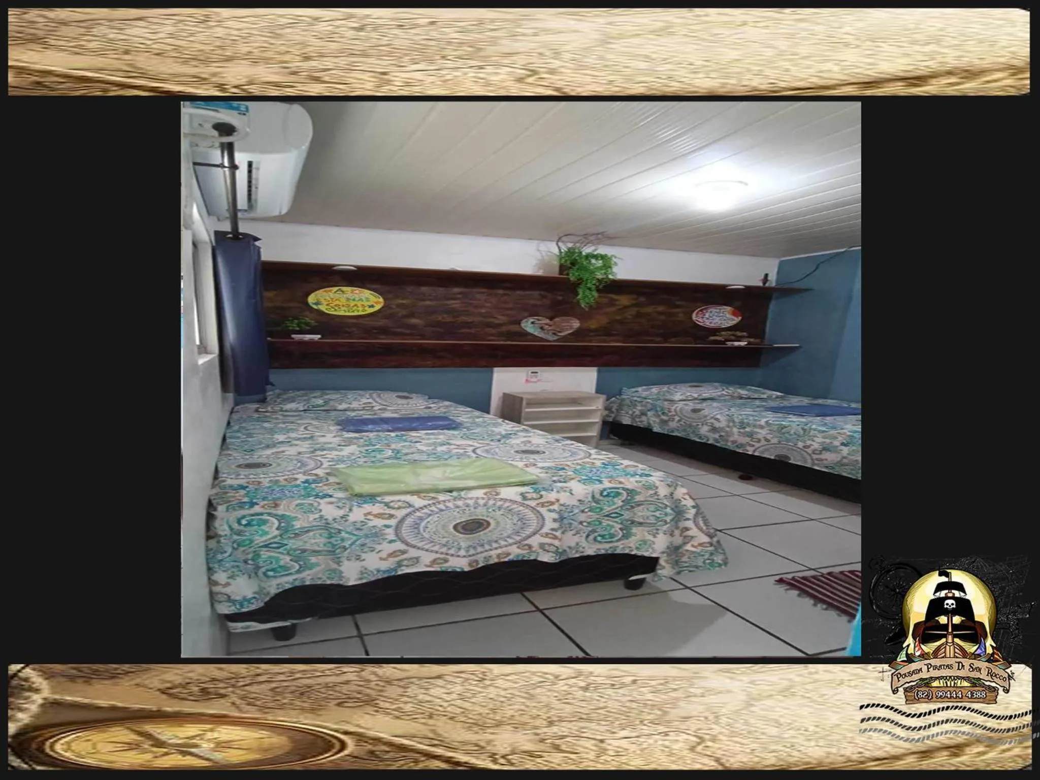 Bed in Pousada Piratas Di San Rocco