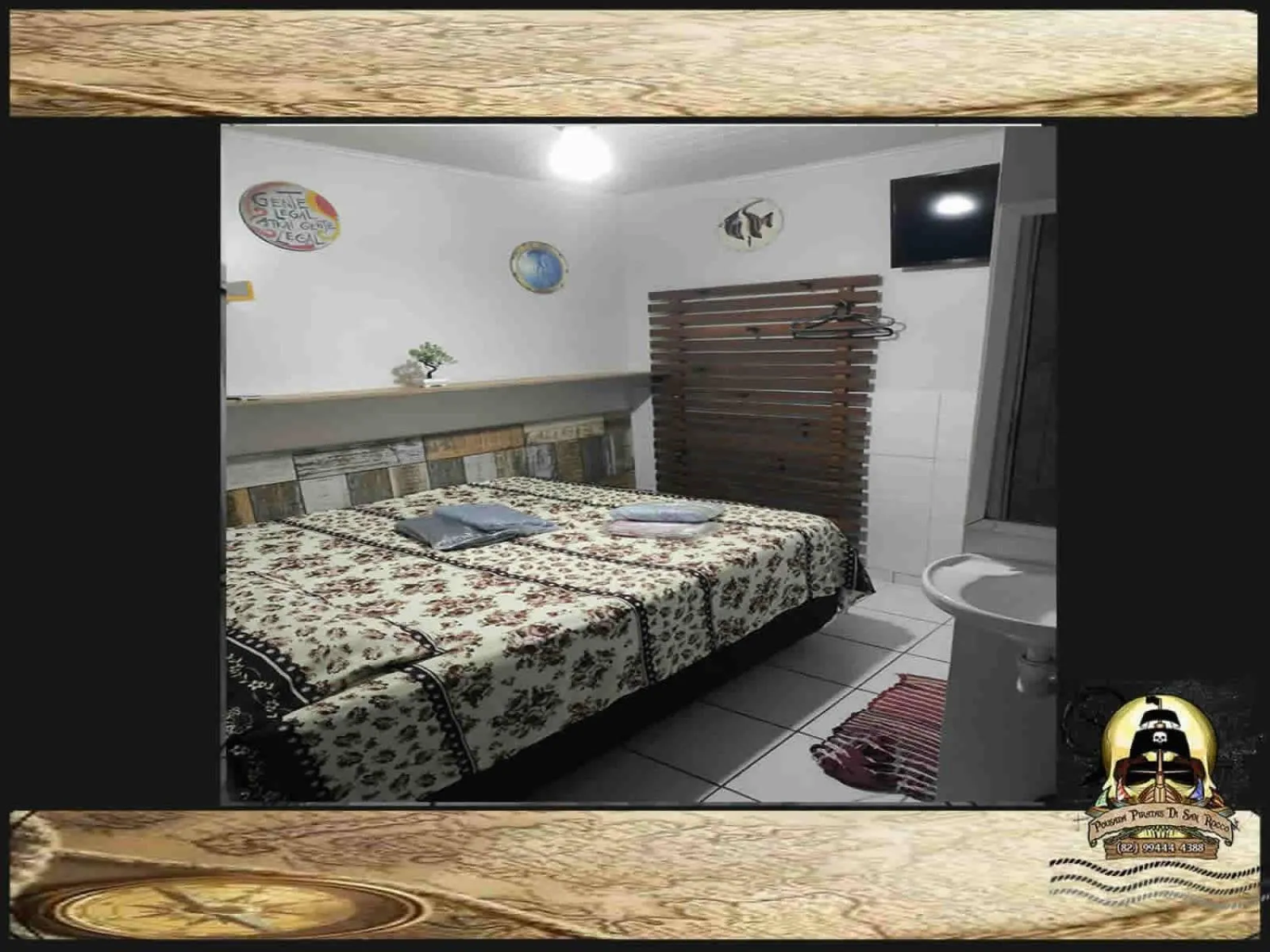 Bed in Pousada Piratas Di San Rocco