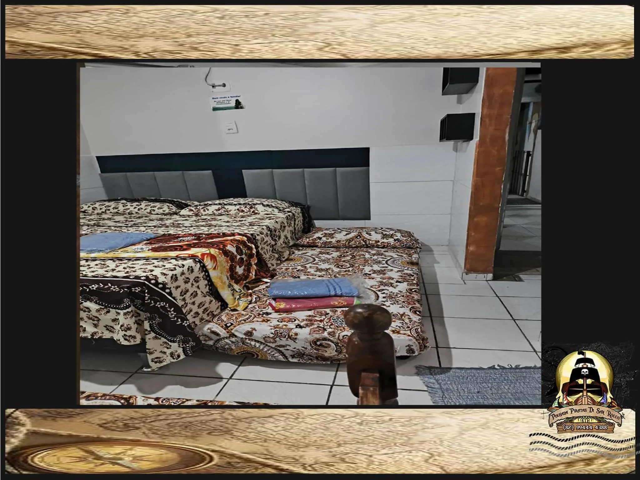 Bed in Pousada Piratas Di San Rocco