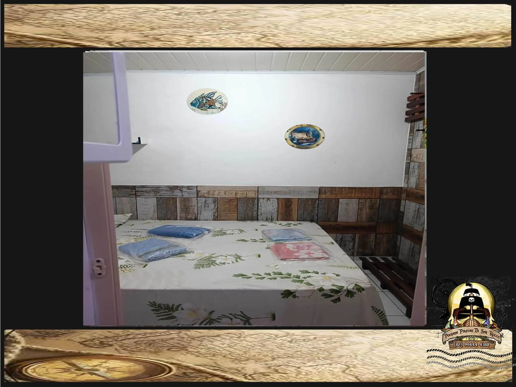 Bed in Pousada Piratas Di San Rocco