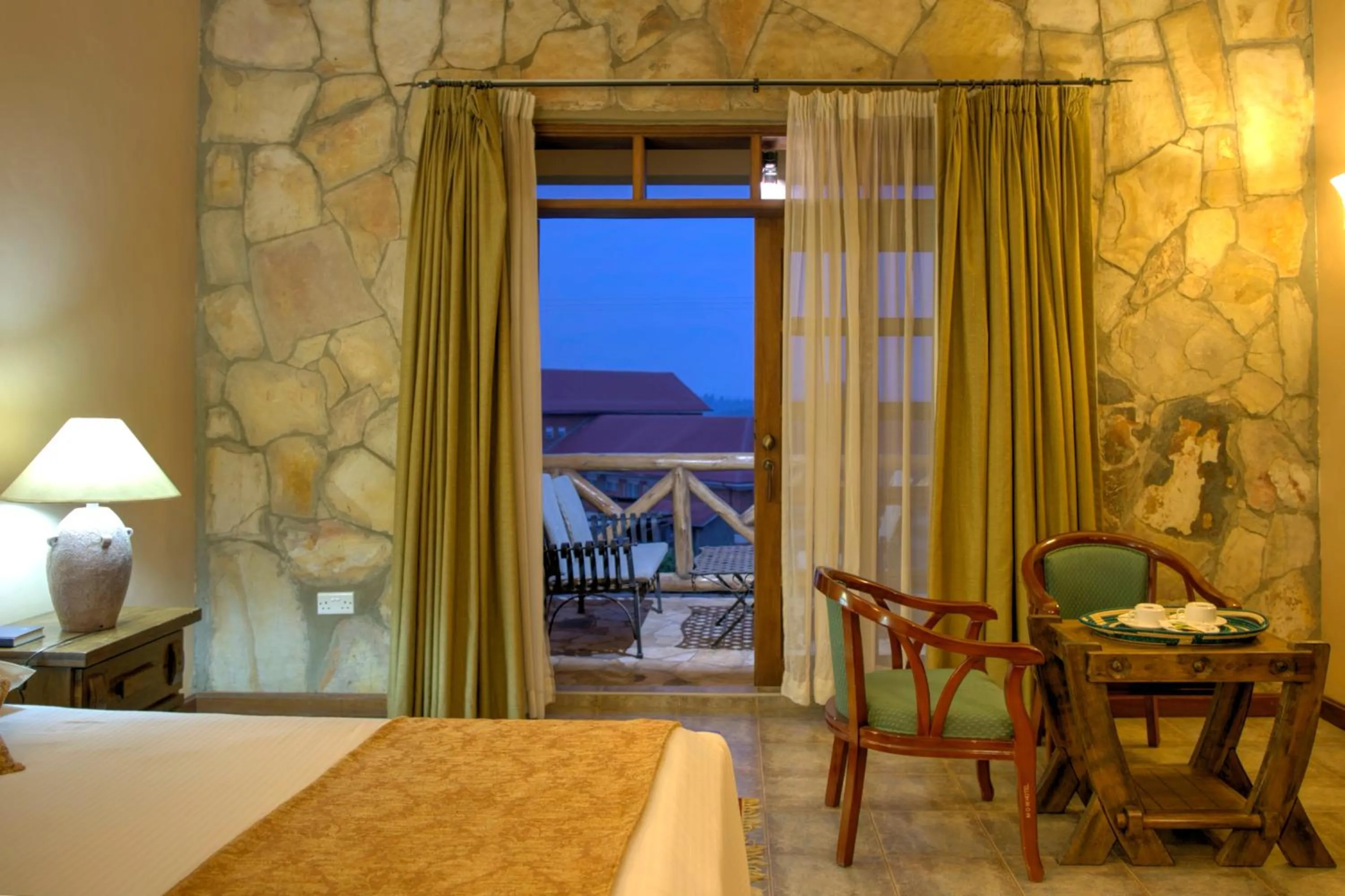 Decorative detail, Bed in Mountains of the Moon Hotel Fort Portal