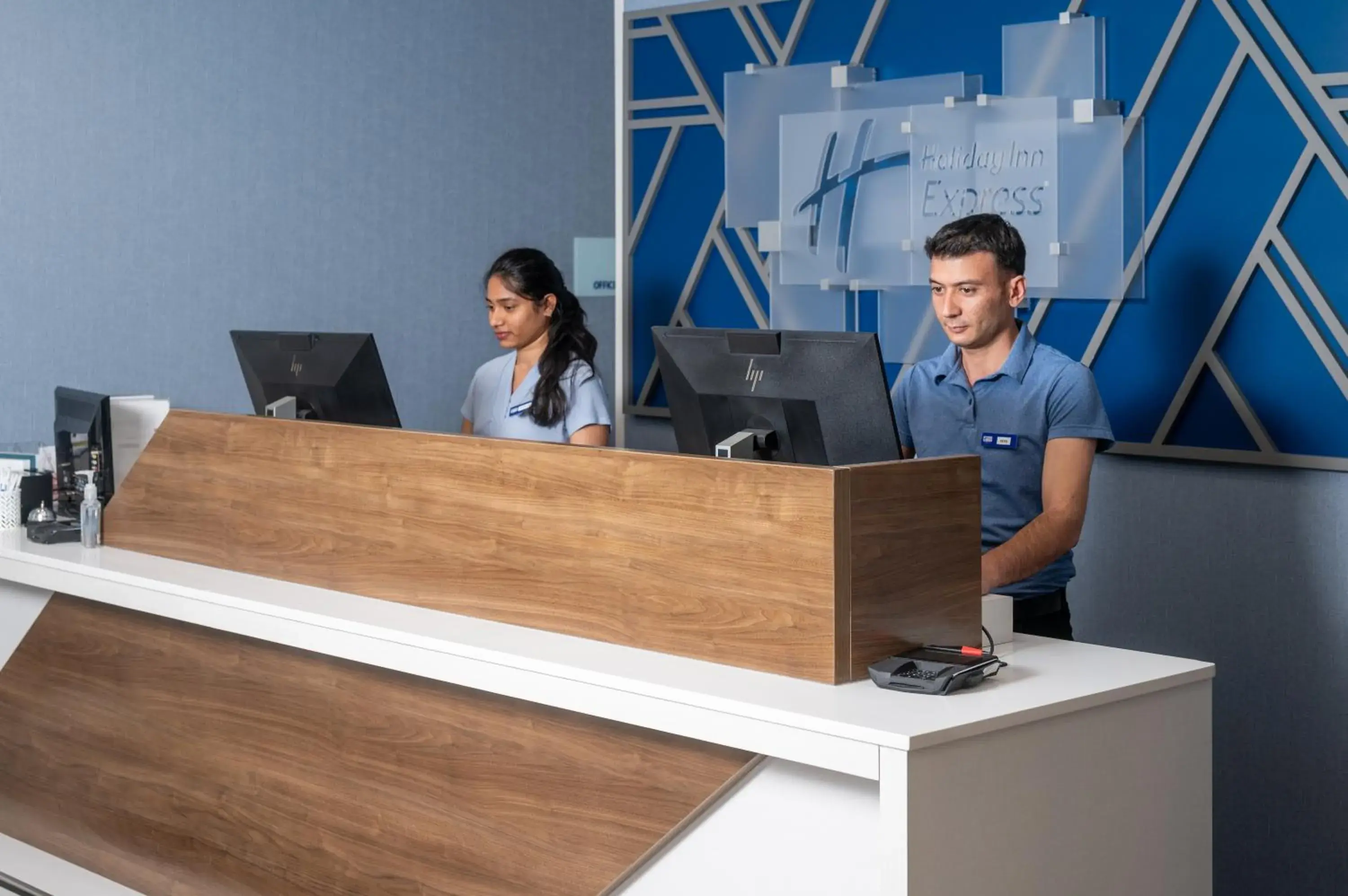 Lobby or reception in Holiday Inn Express Hotel & Suites Hampton South-Seabrook by IHG Lobby or reception in Holiday Inn Express Hotel & Suites Hampton South-Seabrook by IHG