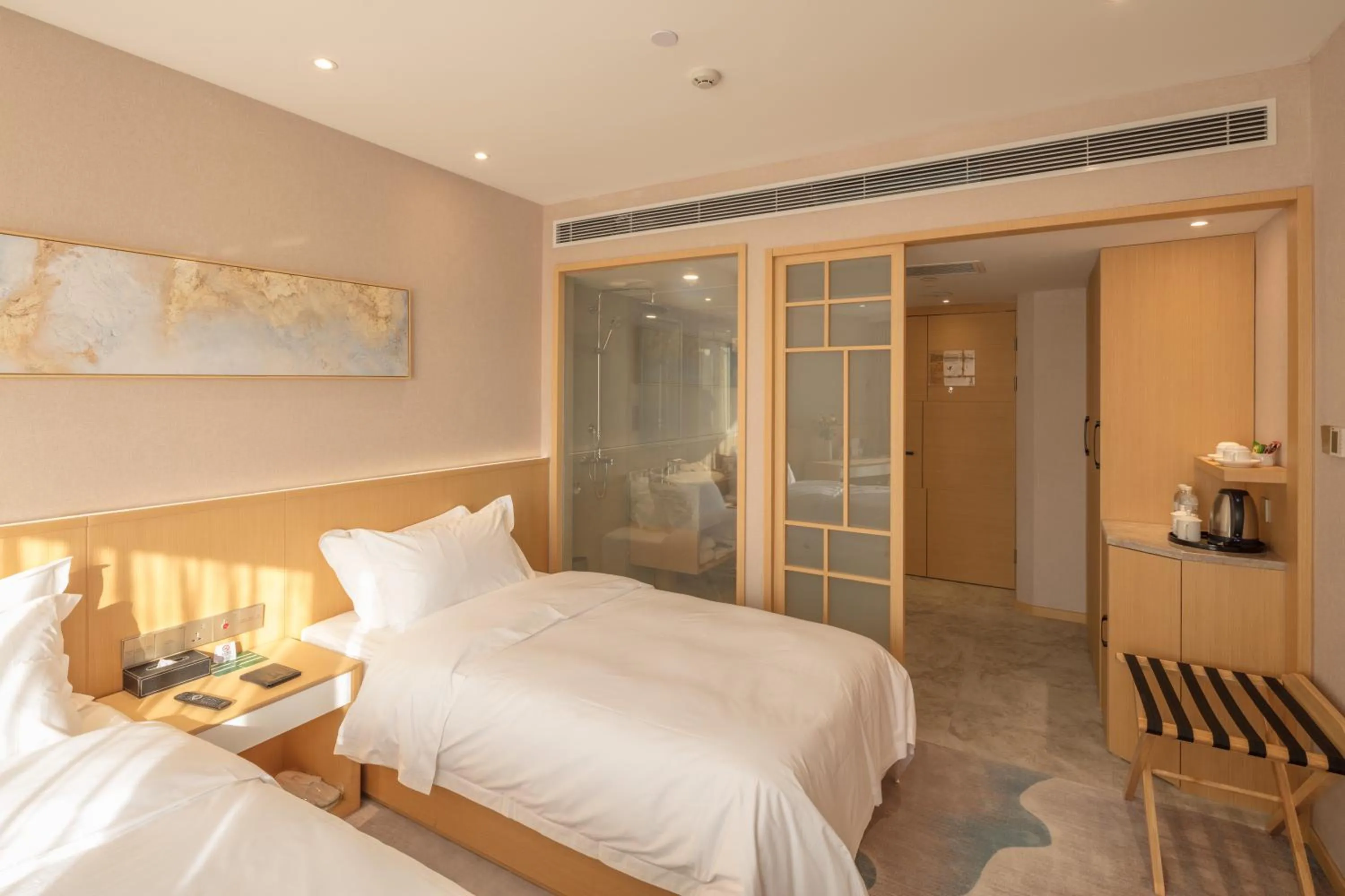 Decorative detail, Bed in City Hotel Shanghai