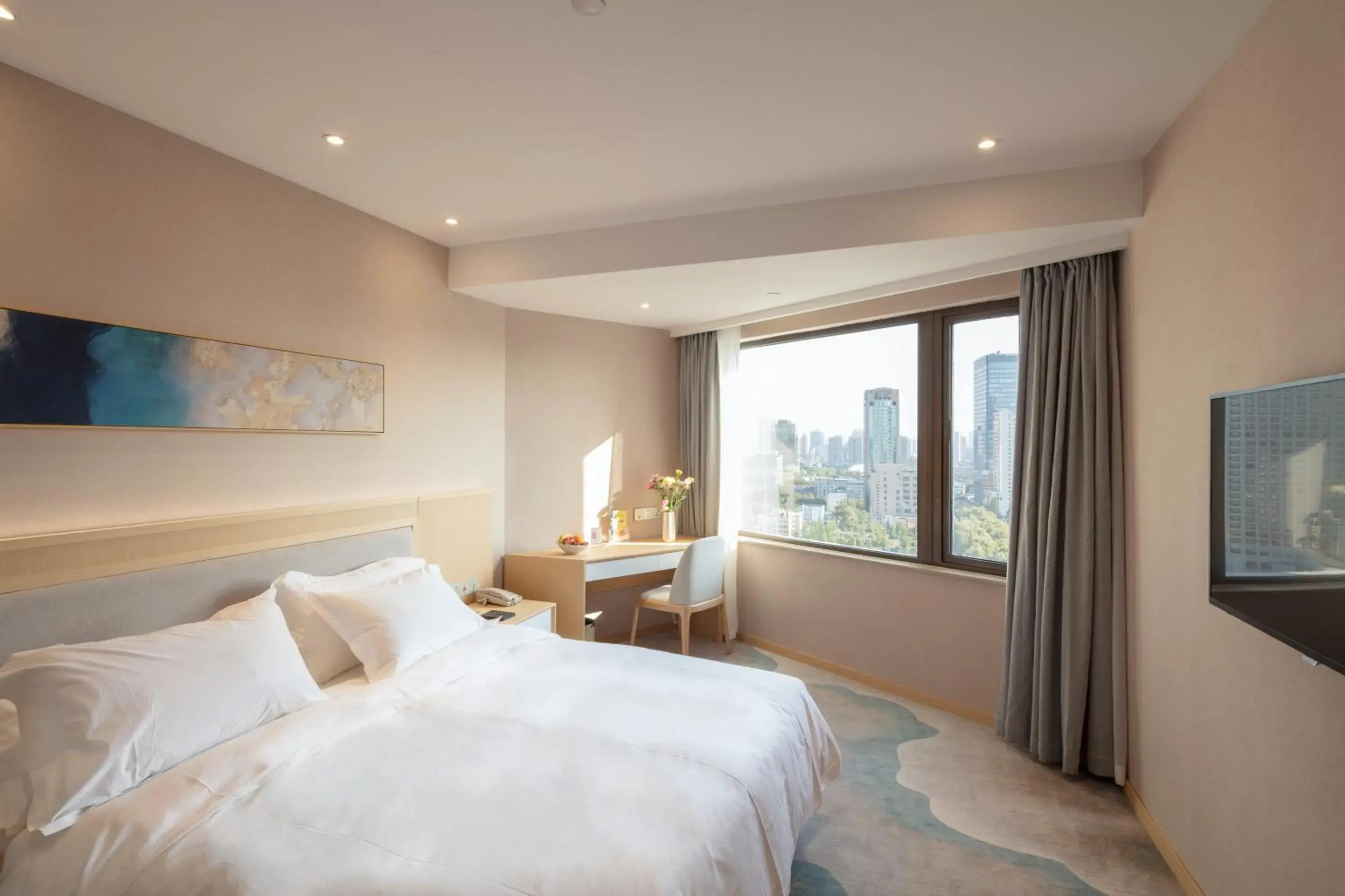 Decorative detail, Bed in City Hotel Shanghai Decorative detail, Bed in City Hotel Shanghai