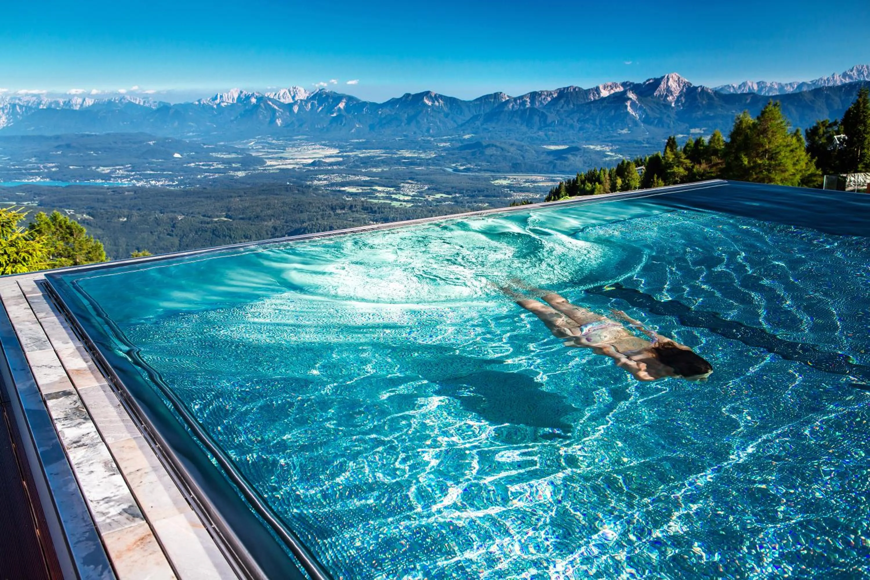 Pool view in Mountain Resort Feuerberg
