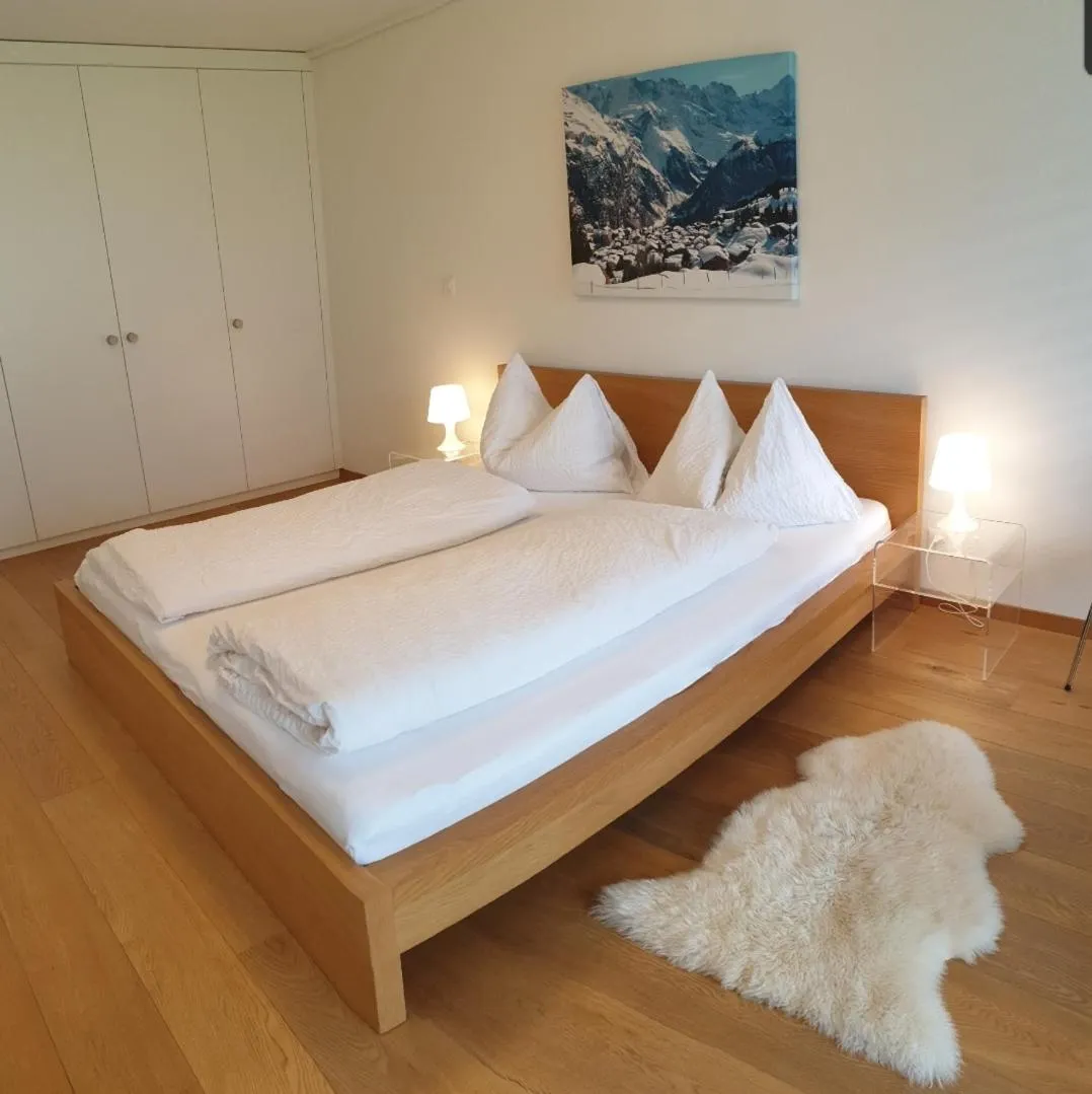 Bed in Hotel Jungfrau Mürren