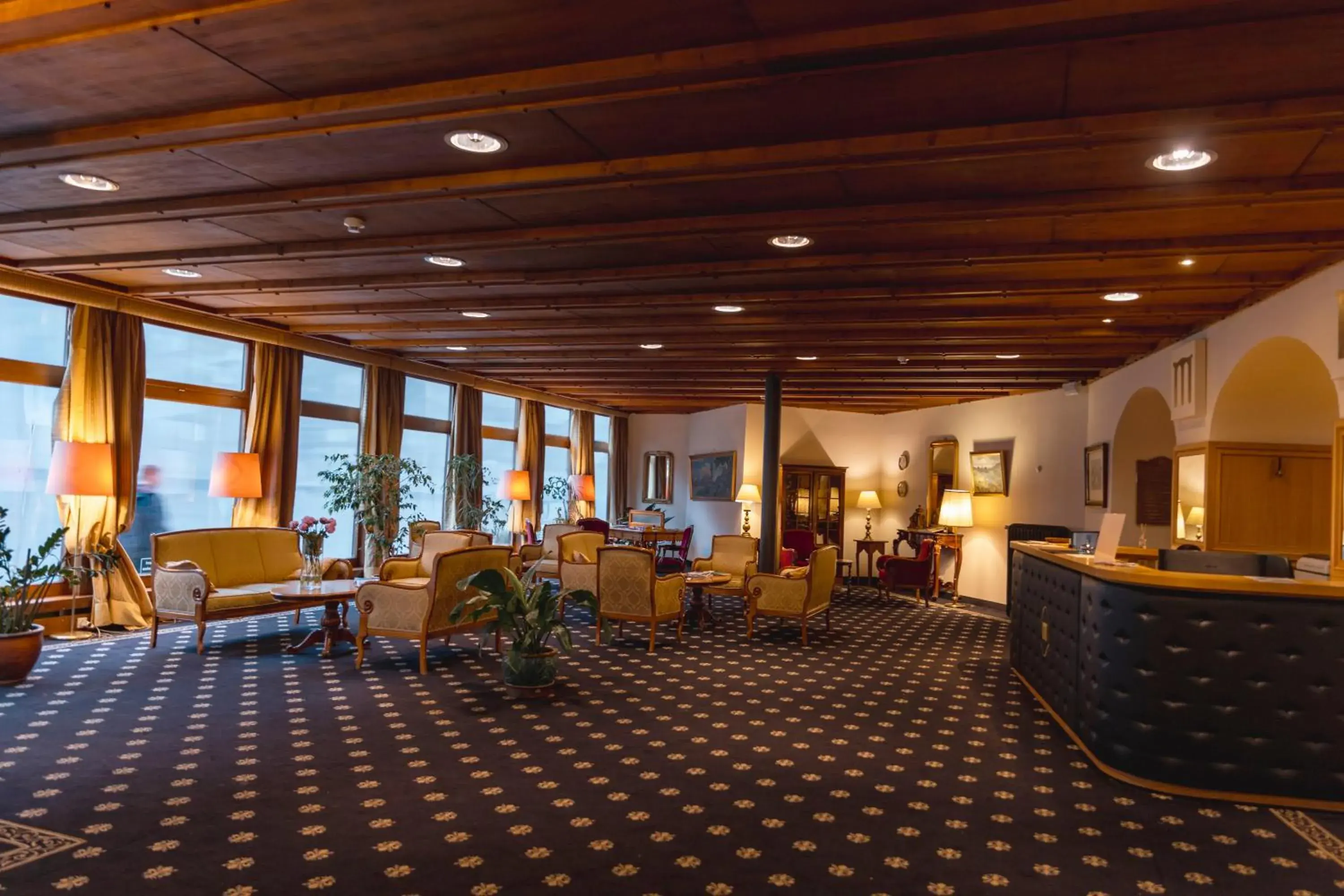 Lobby or reception in Hotel Bernina 1865 by Kleos Group Collection Lobby or reception in Hotel Bernina 1865 by Kleos Group Collection