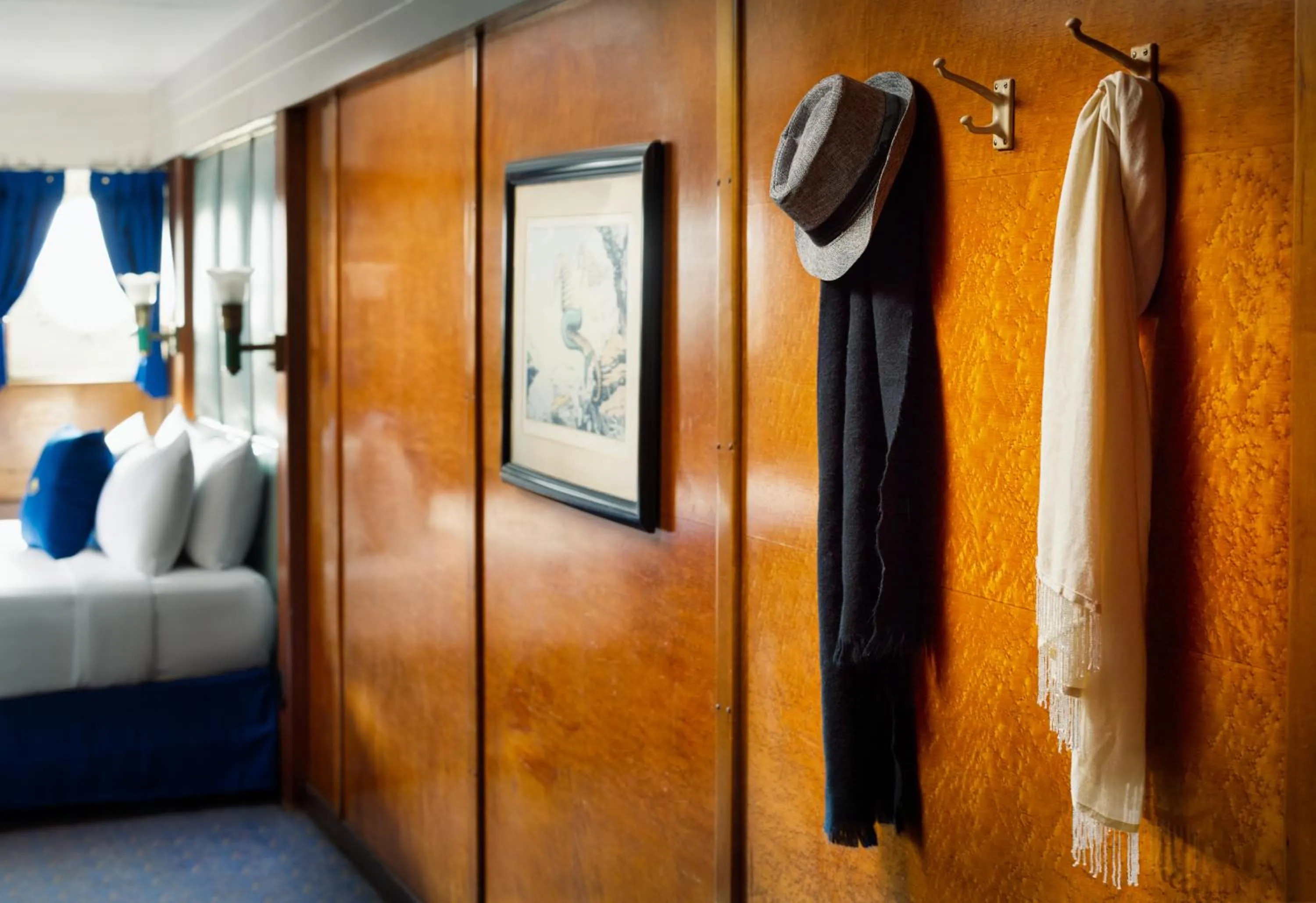 Decorative detail, Bed in The Queen Mary