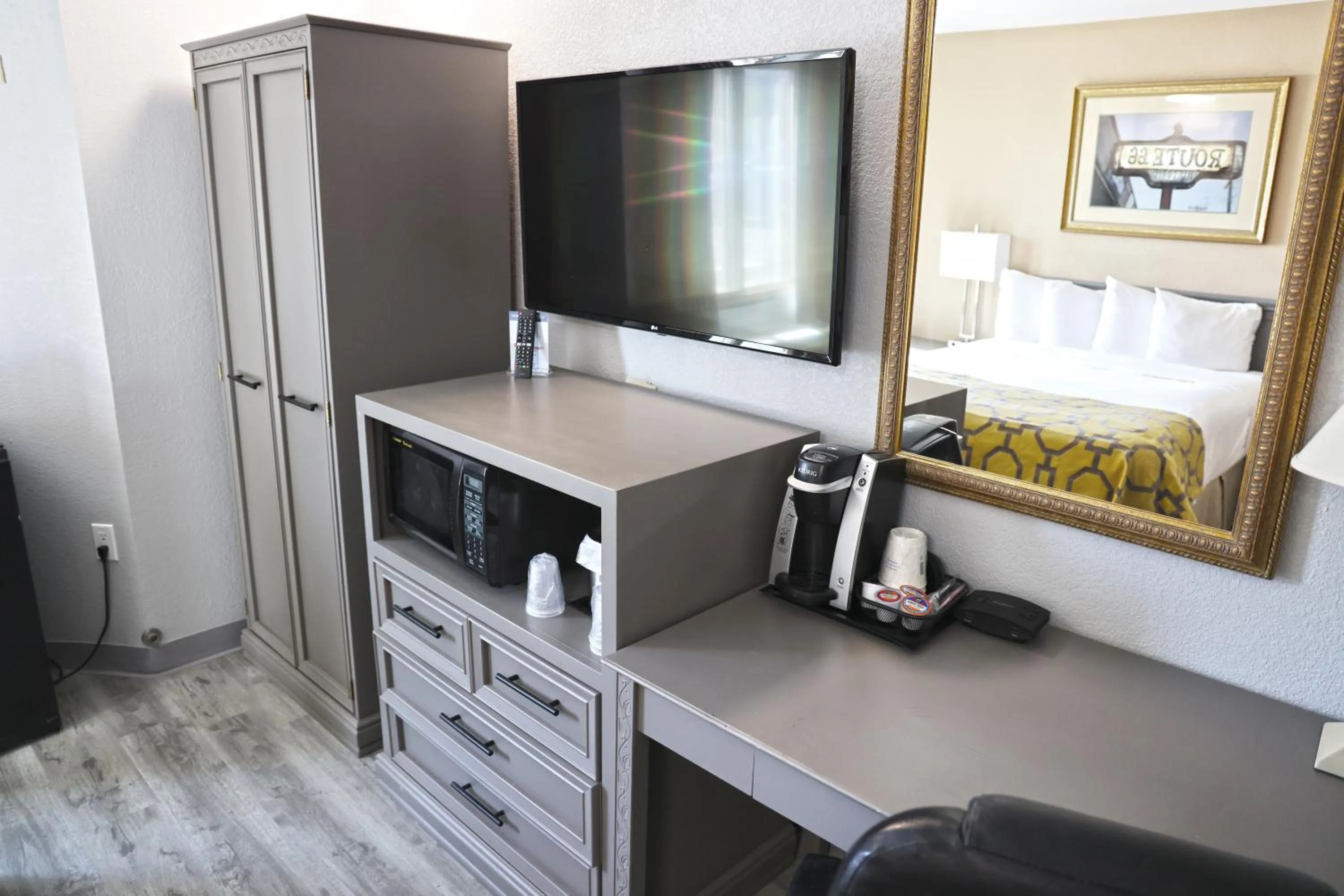 furniture, Bed in Baymont by Wyndham Barstow Historic Route 66