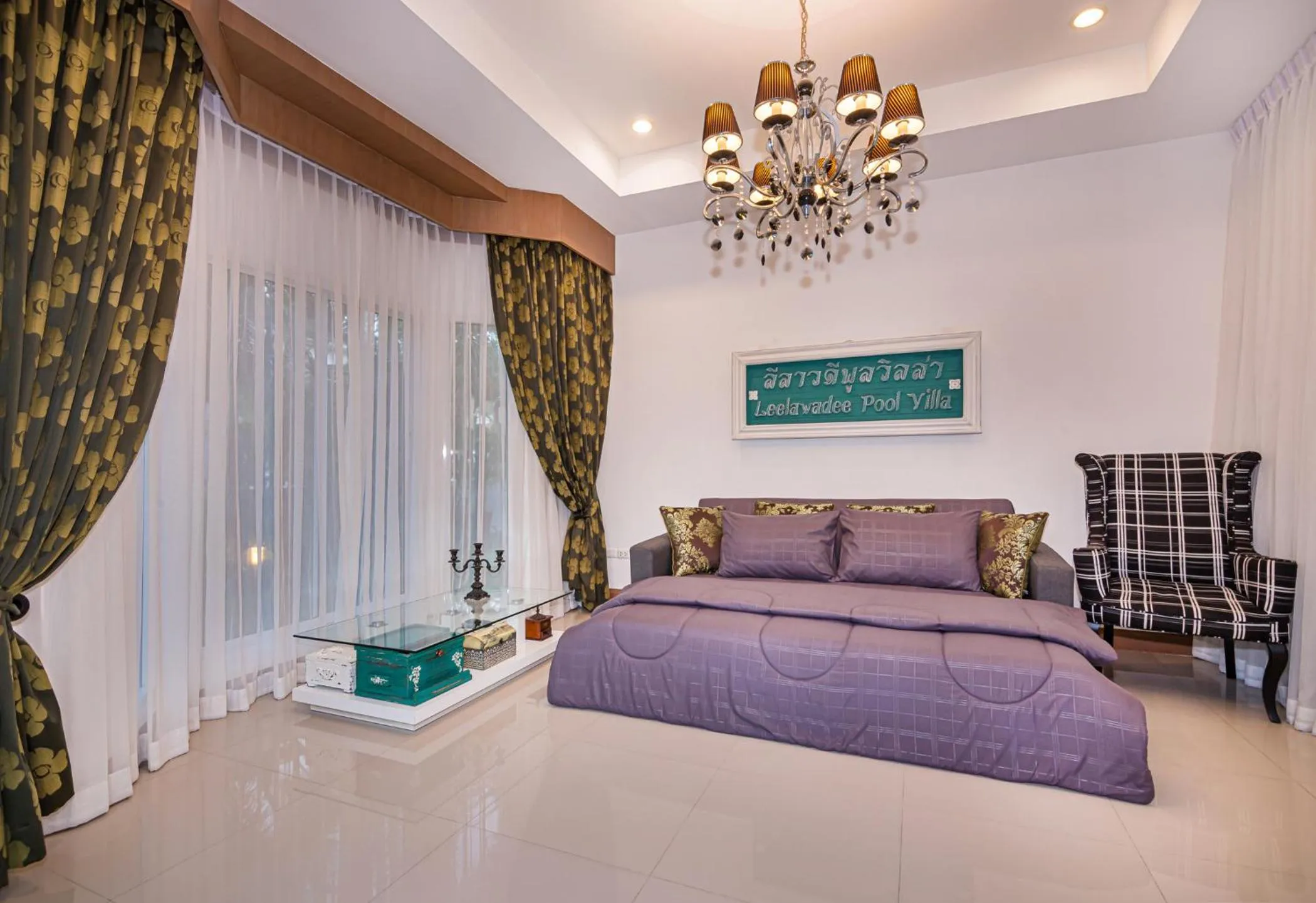 Living room, Bed in Leelawadee Pool Villa BBQ&Pool party