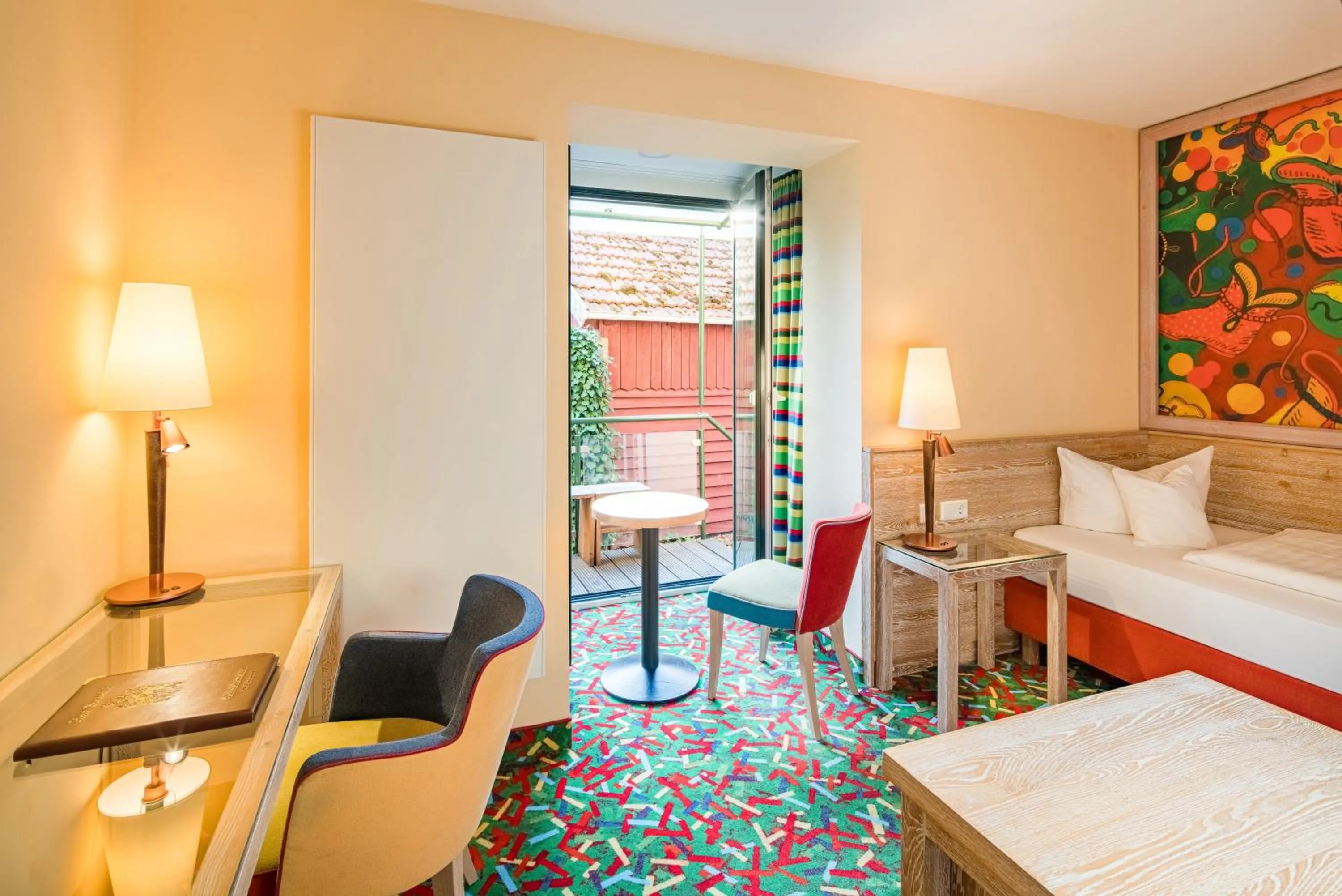 Patio, Bed in Boutique Hotel Bundschuh 3 Sterne Superior