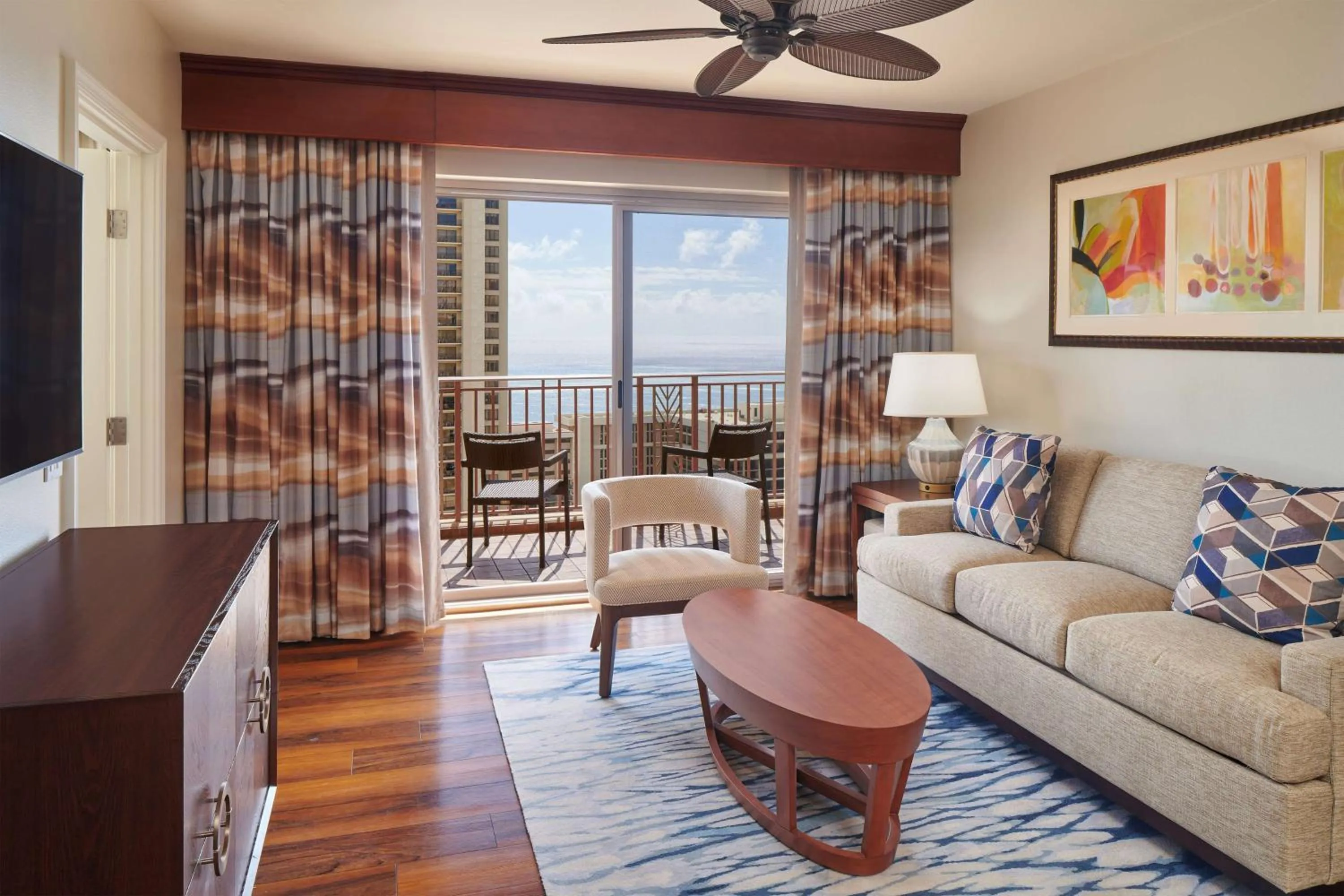 Living room in Hilton Grand Vacations Club Grand Waikikian Honolulu