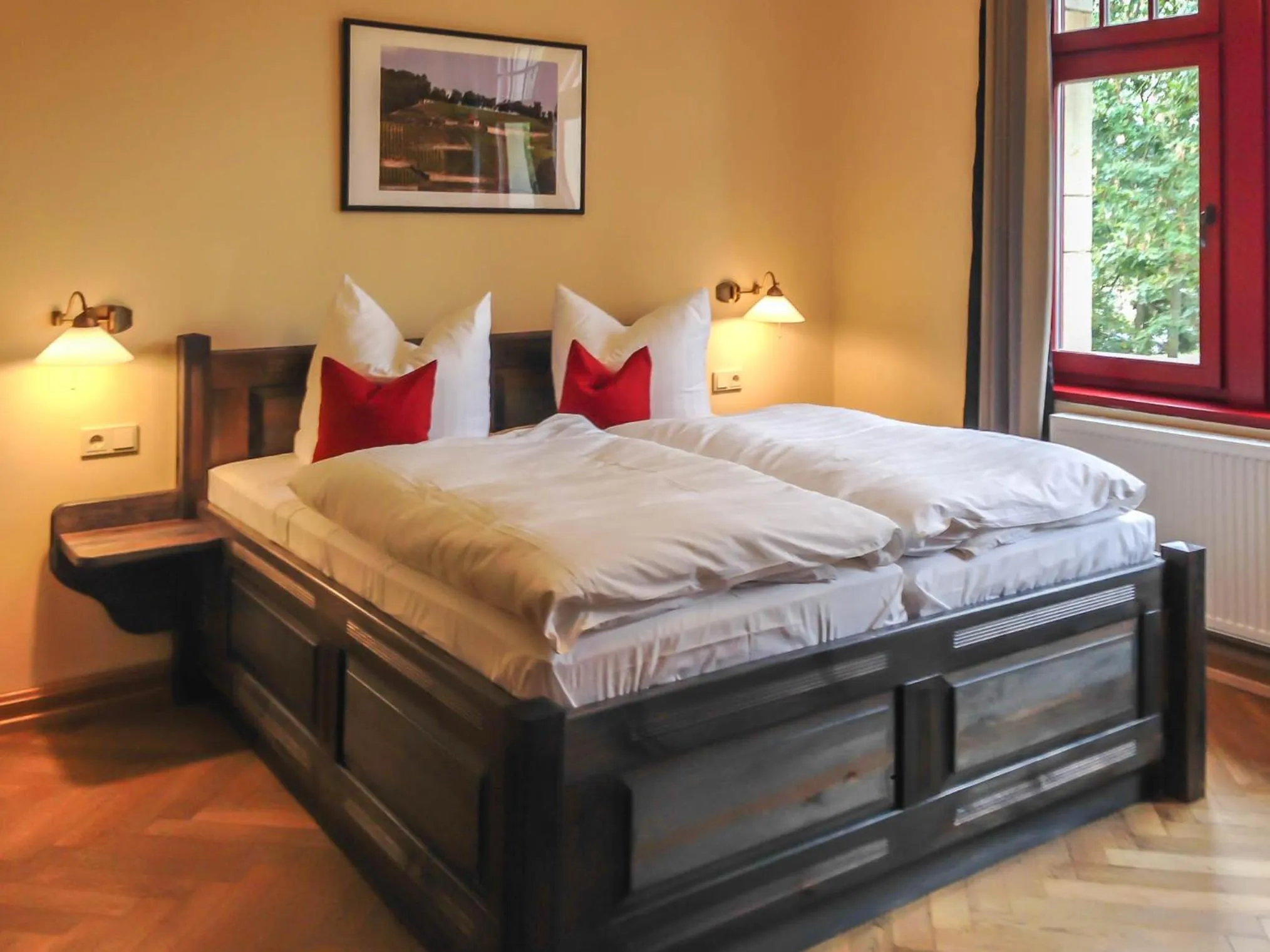 Bedroom, Bed in Waldschlösschen Wangen