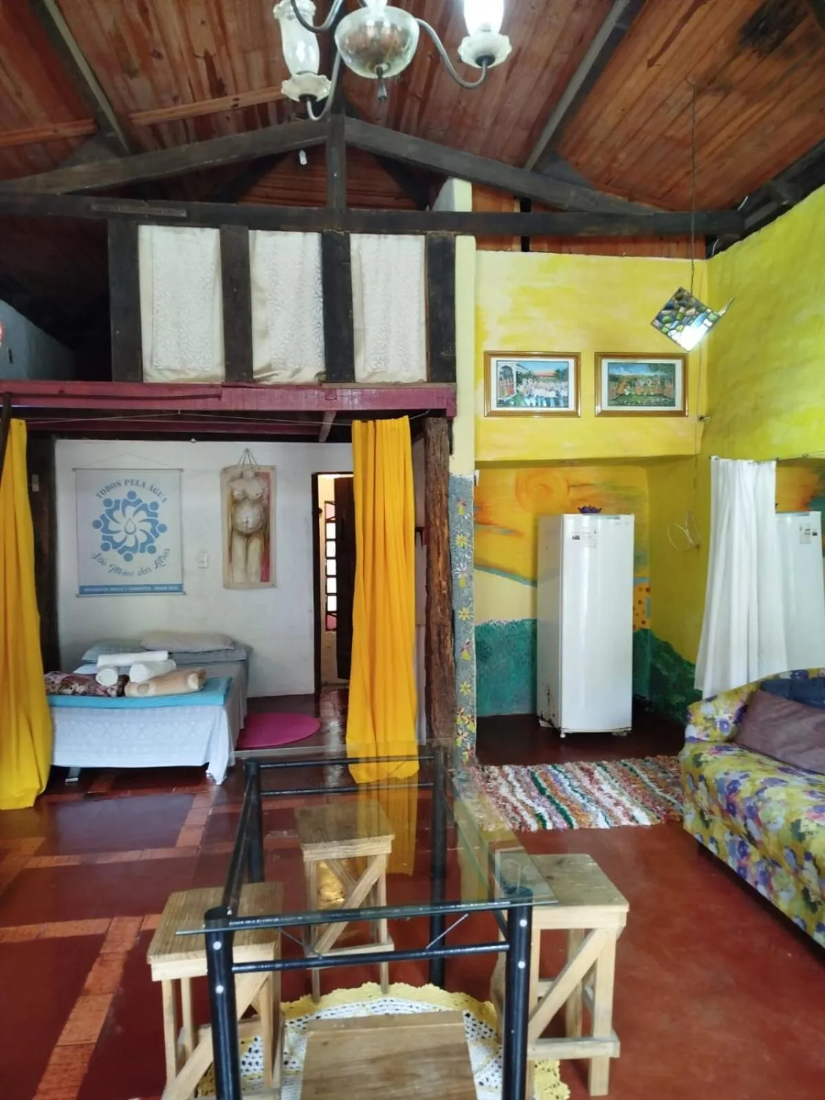 Bed in Chalé de Pedra - Hospedaria
