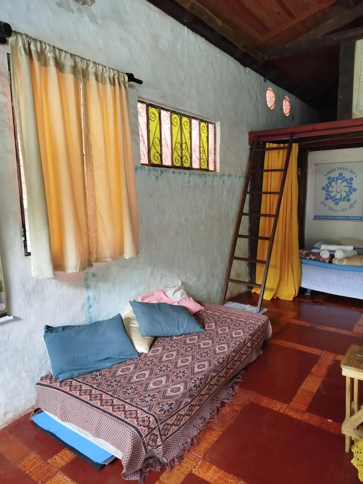 Bed in Chalé de Pedra - Hospedaria