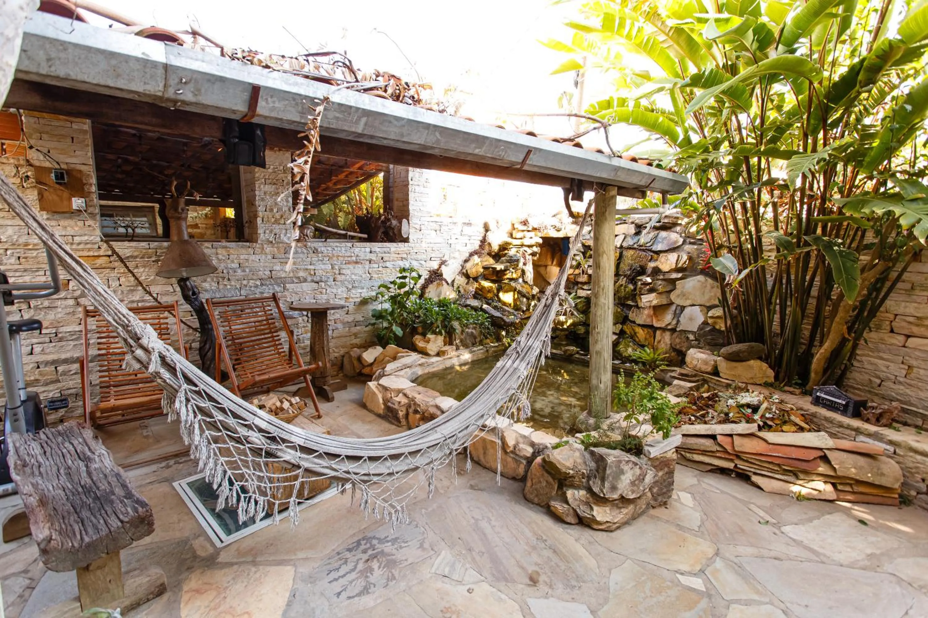 Patio in Chalé de Pedra - Hospedaria