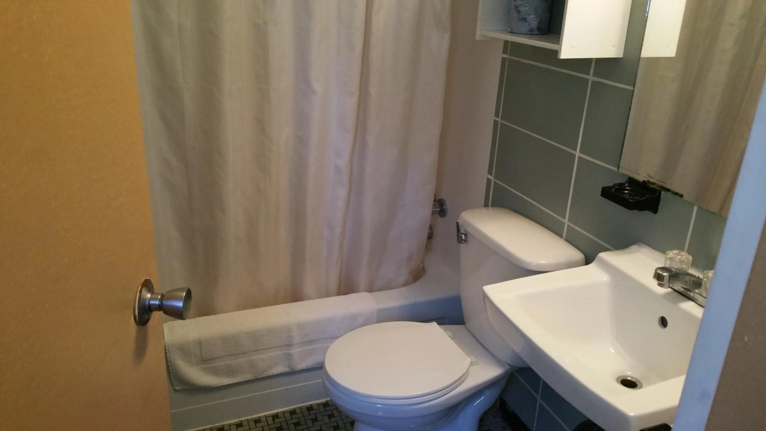 Toilet in Riverview Motel