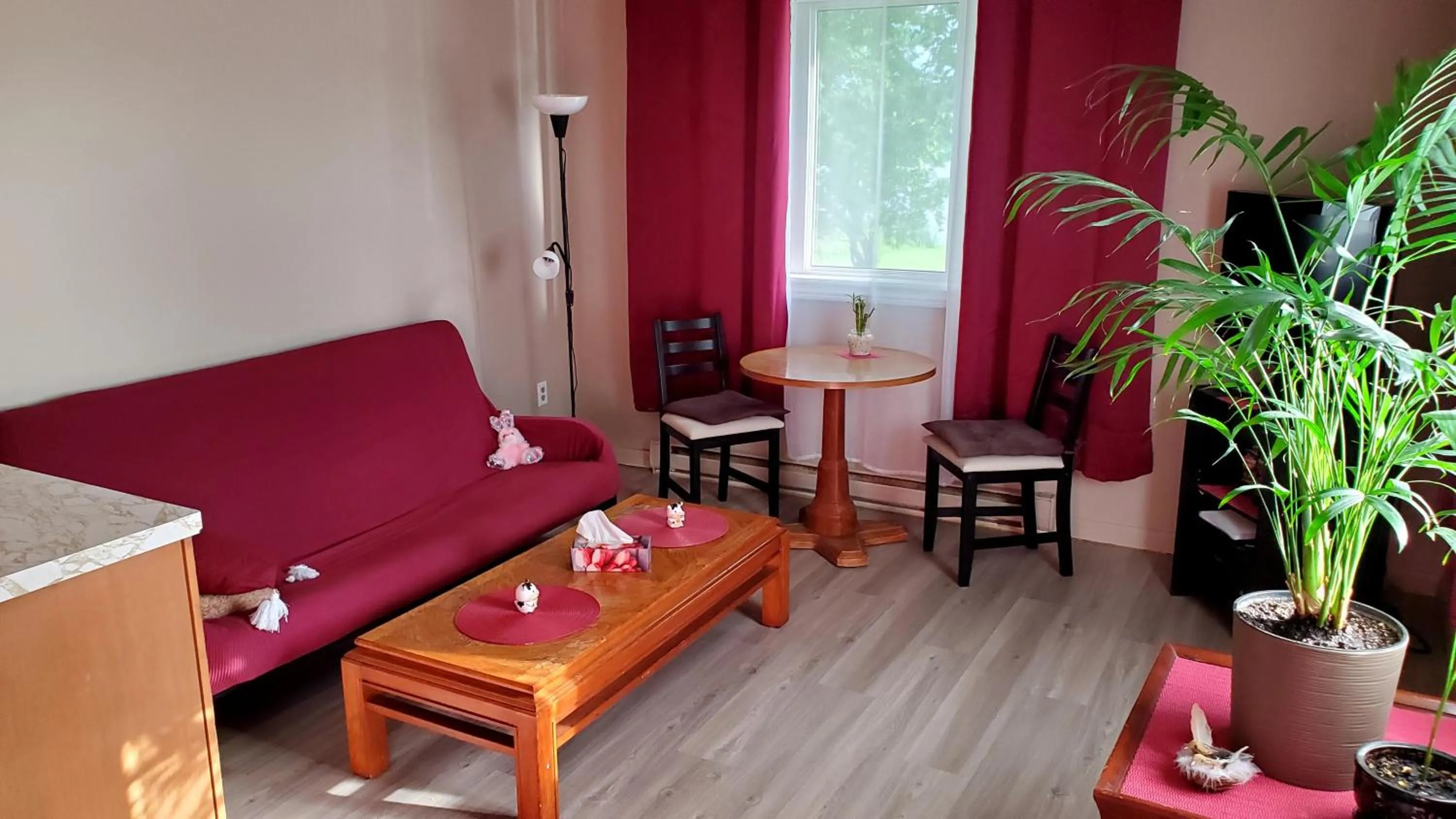 Living room in Riverview Motel