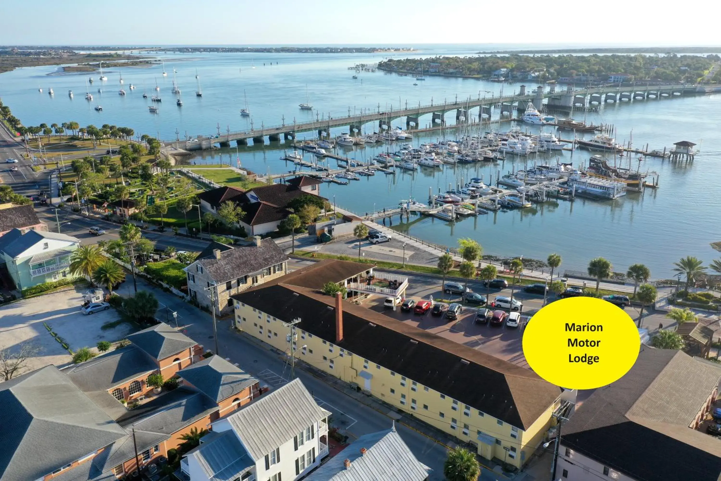 Property building in Historic Waterfront Marion Motor Lodge in downtown St Augustine Property building in Historic Waterfront Marion Motor Lodge in downtown St Augustine