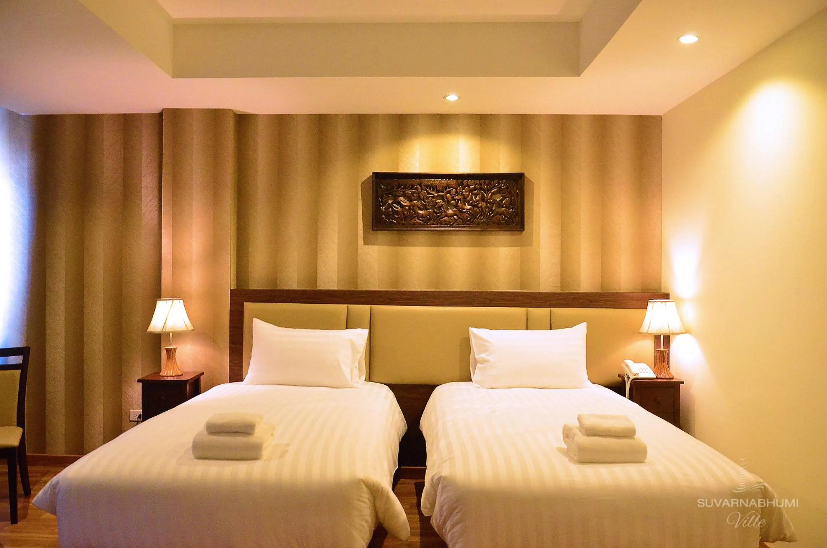 Bedroom, Bed in Suvarnabhumi Ville Airport Hotel