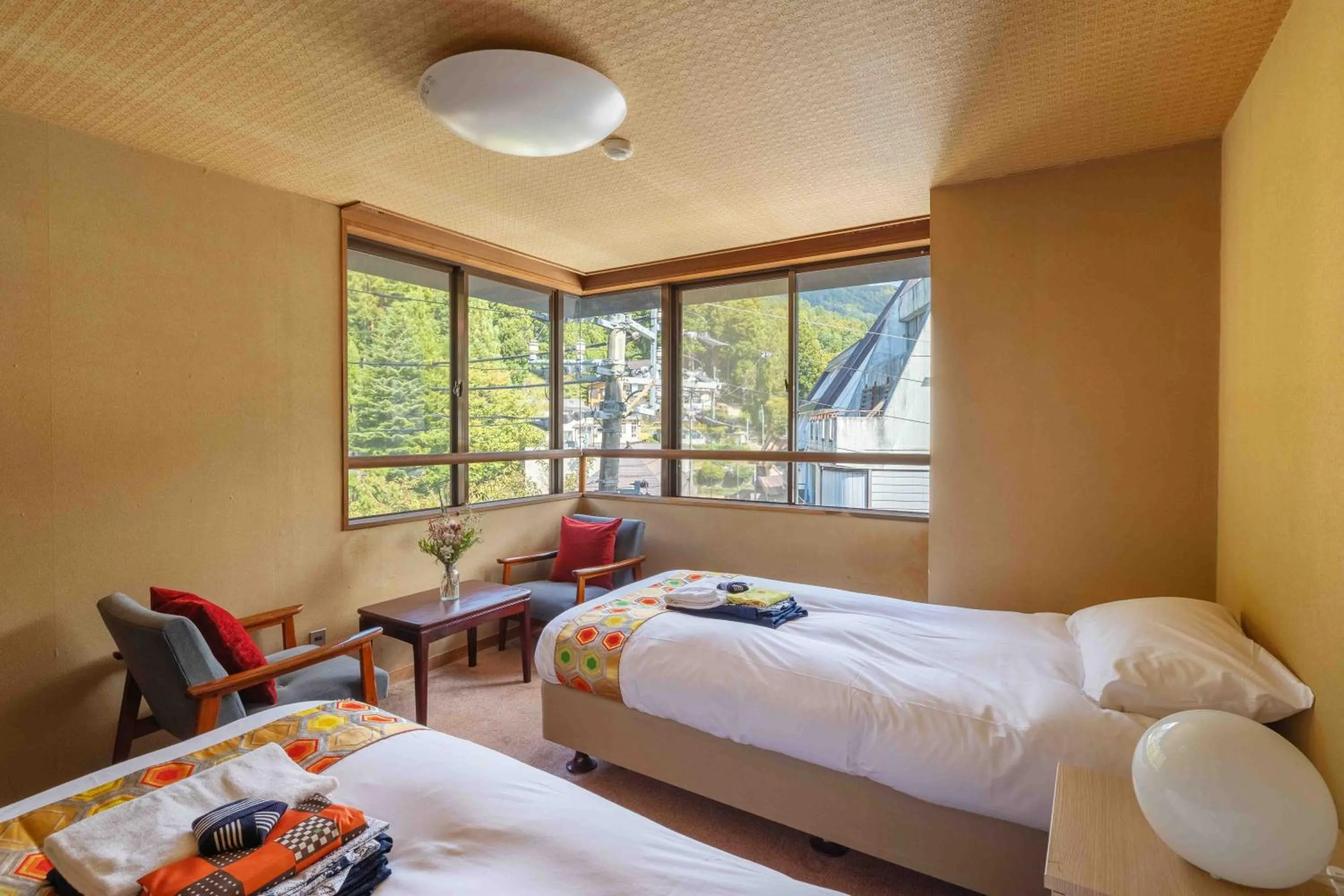 Bed in Nozawa View Hotel Shimataya