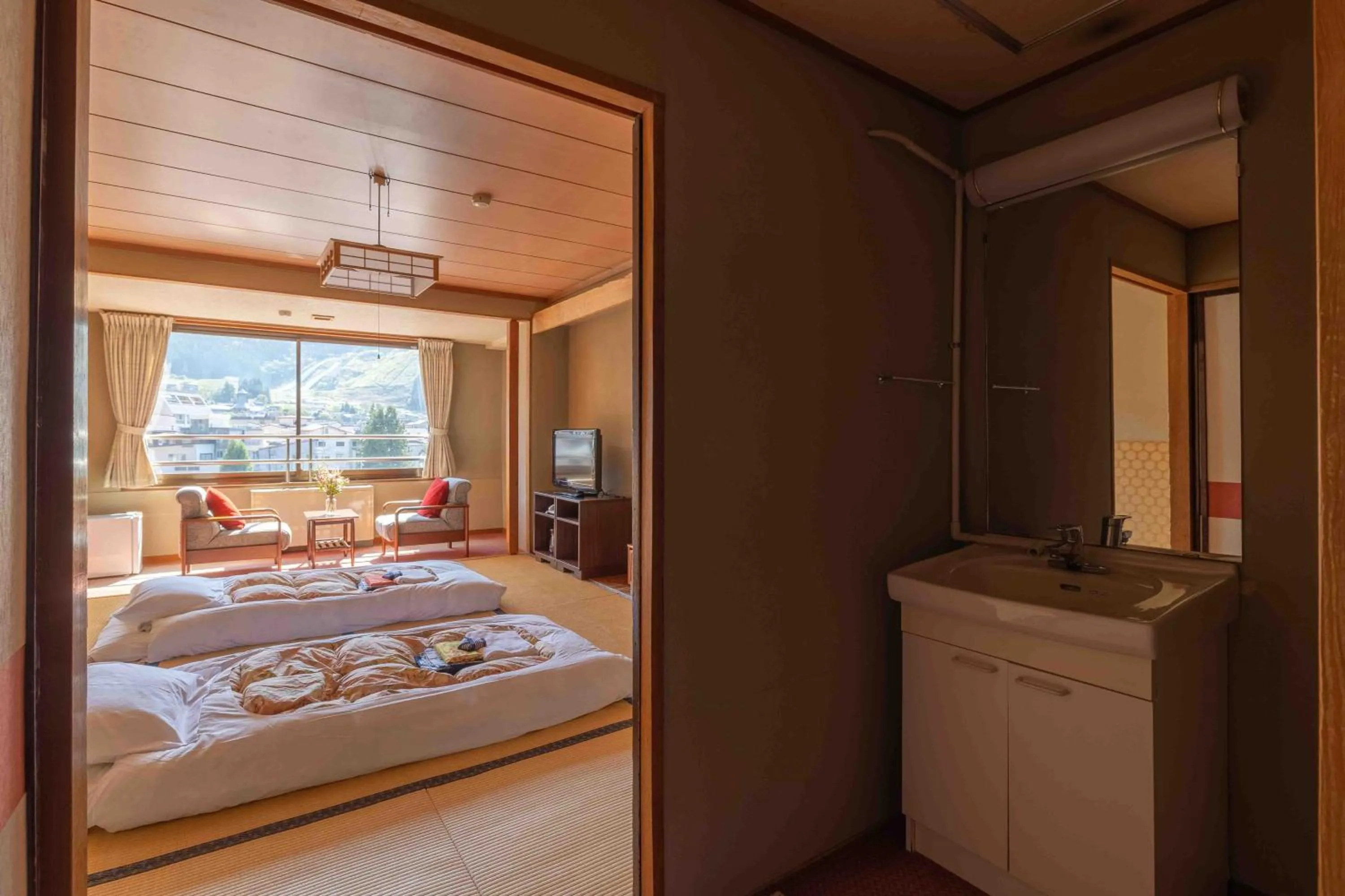 Bed in Nozawa View Hotel Shimataya