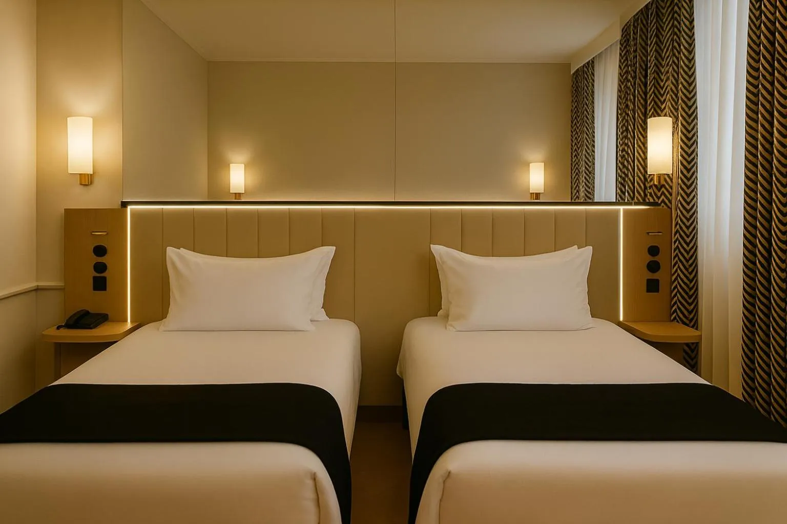 Bed in Grand Tonic hôtel & SPA Paris