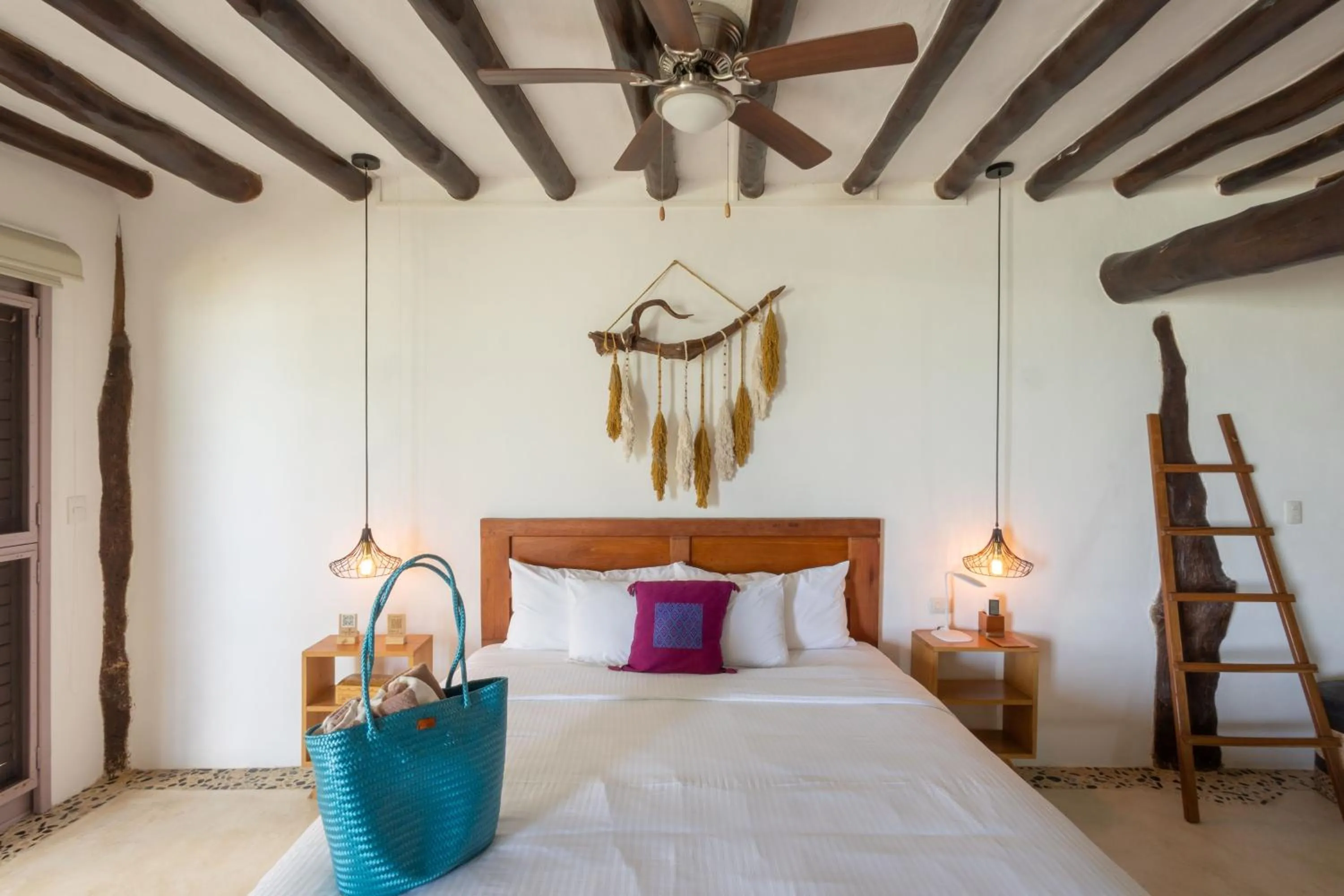 Bed in Hotel Las Nubes Holbox