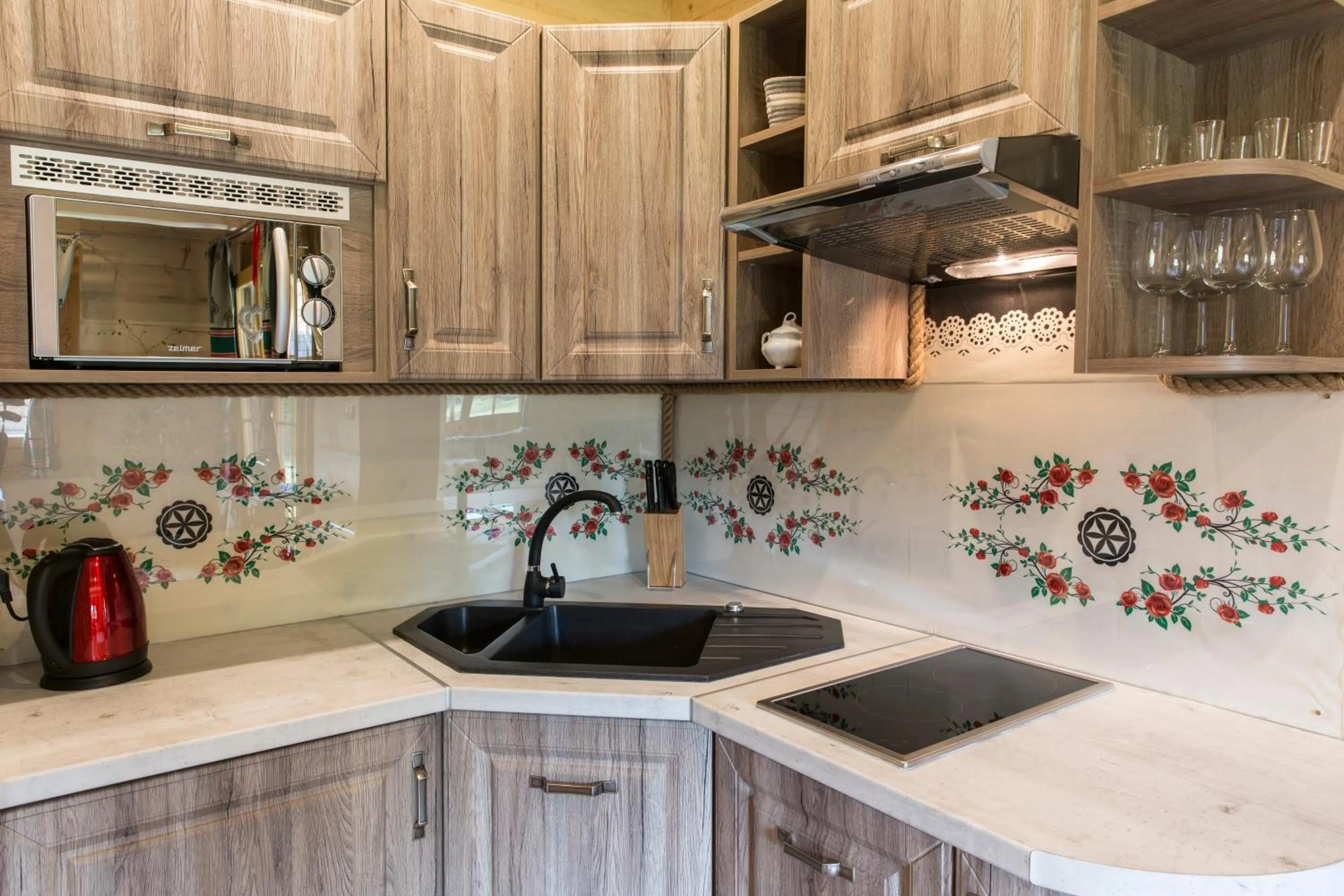 Kitchen or kitchenette in Domek z Widokiem Harenda View Cottage with a view Harenda View-Zakopane