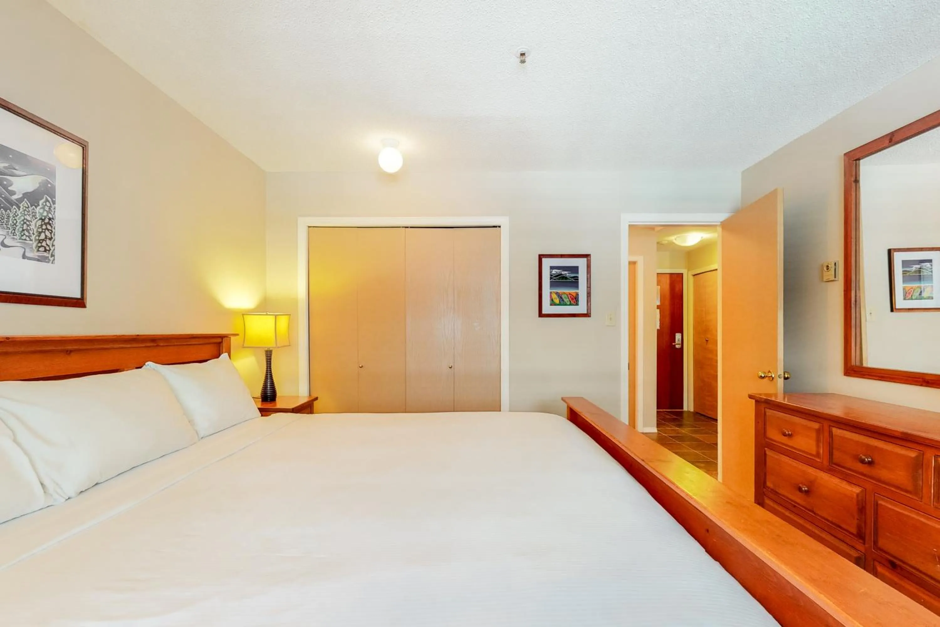 Bed in Glacier Lodge