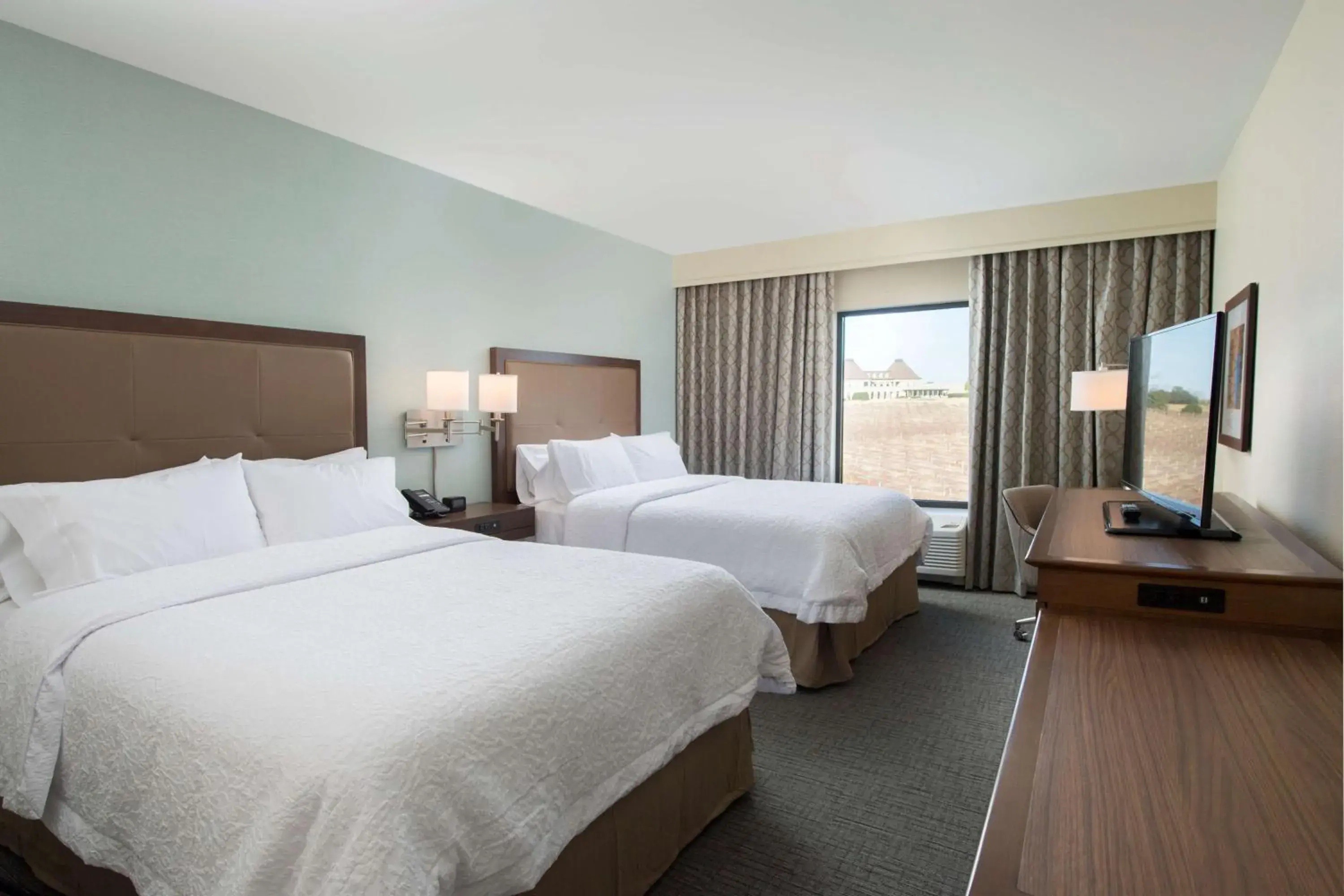 Queen Room with Two Queen Beds and View - Hearing Access/Non-Smoking in Hampton Inn & Suites Braselton Queen Room with Two Queen Beds and View - Hearing Access/Non-Smoking in Hampton Inn & Suites Braselton