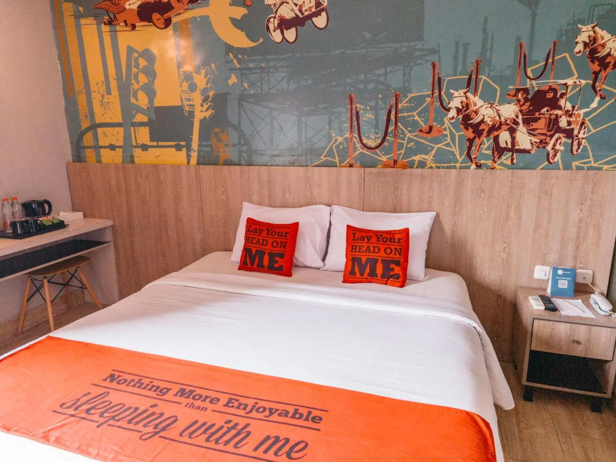 Bed in Meotel Purwokerto Bed in Meotel Purwokerto