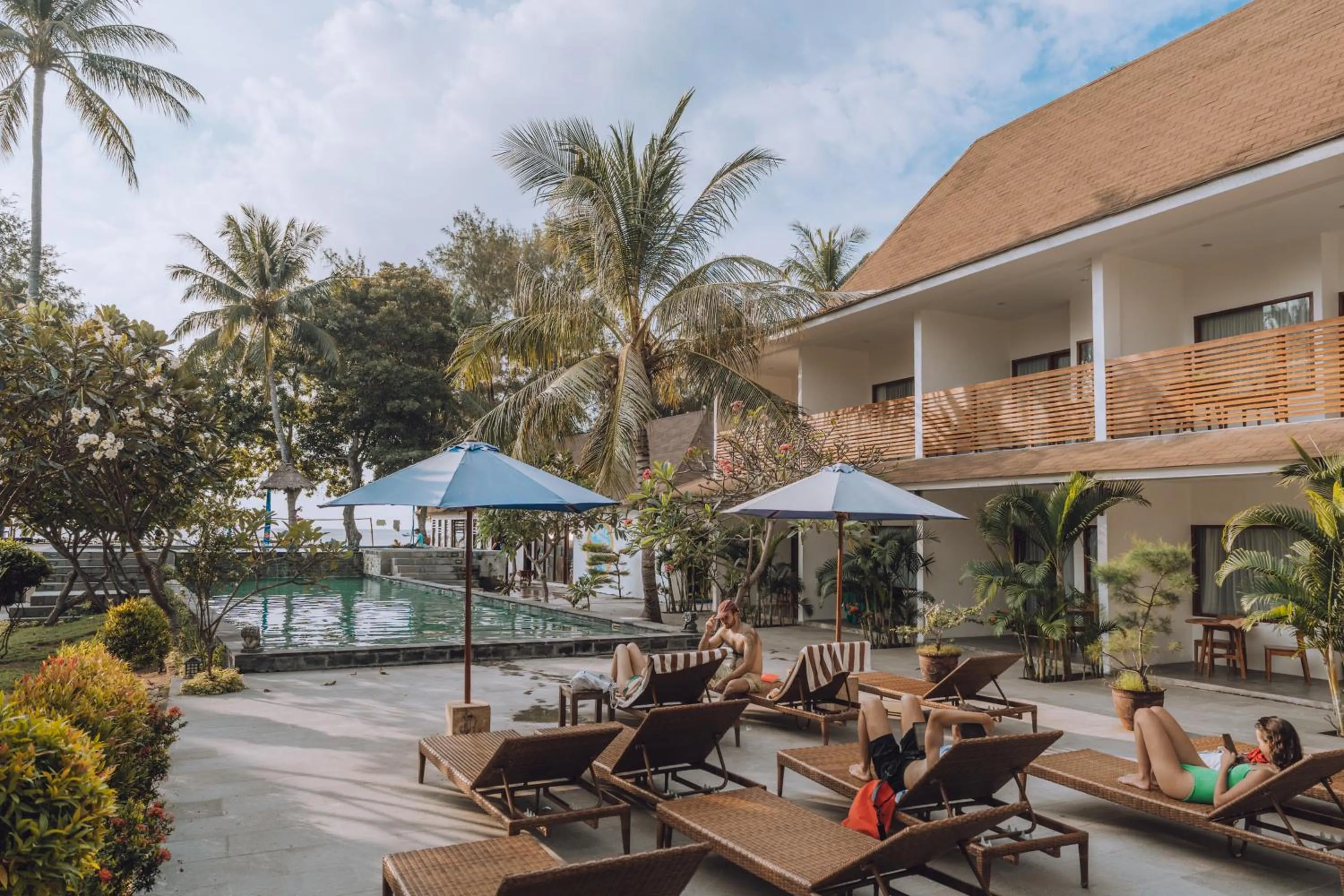 Pool view in Blue Marlin Dive Gili Air