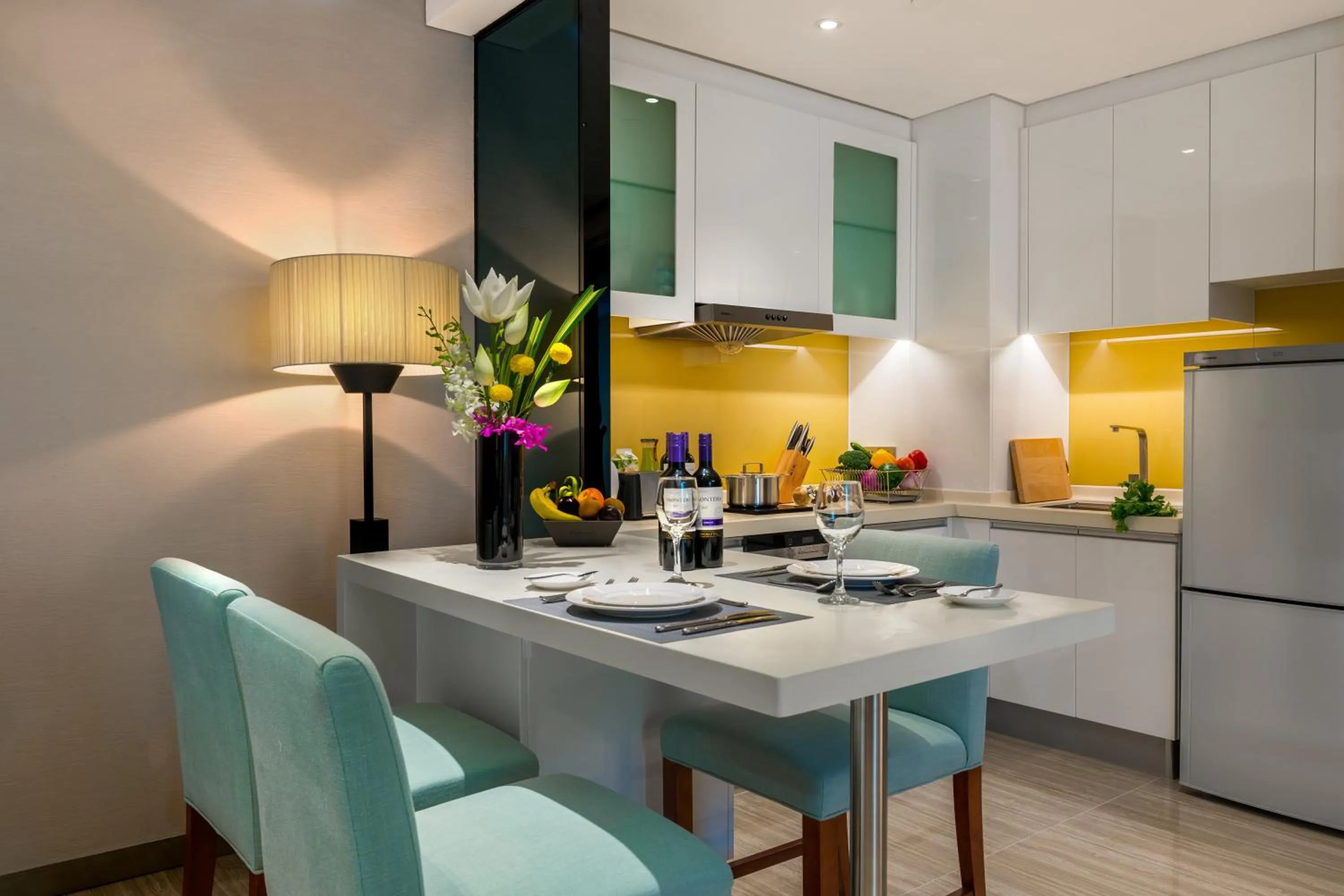 Kitchen or kitchenette in Oakwood Hotel & Residence Suzhou