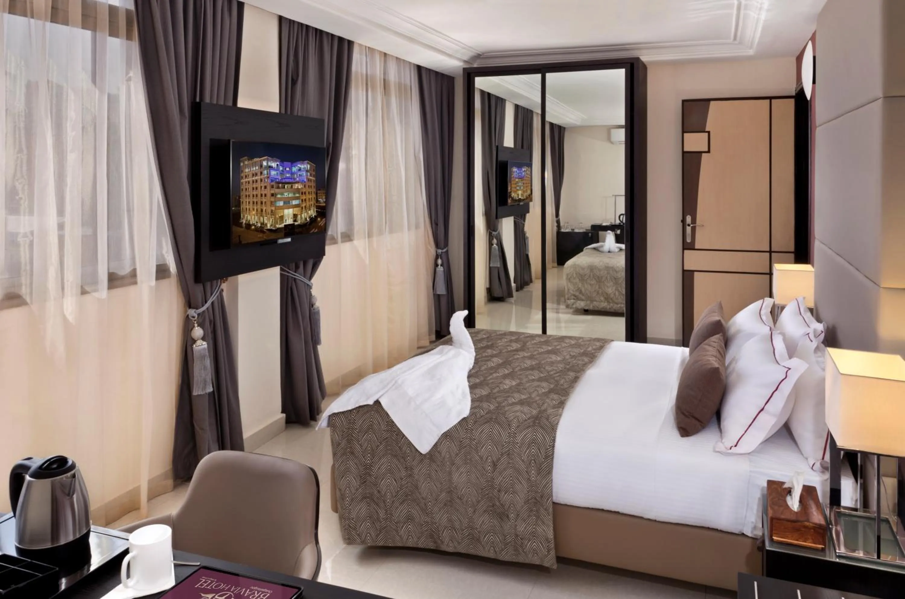 Bed in Bravia Hotel Ouagadougou