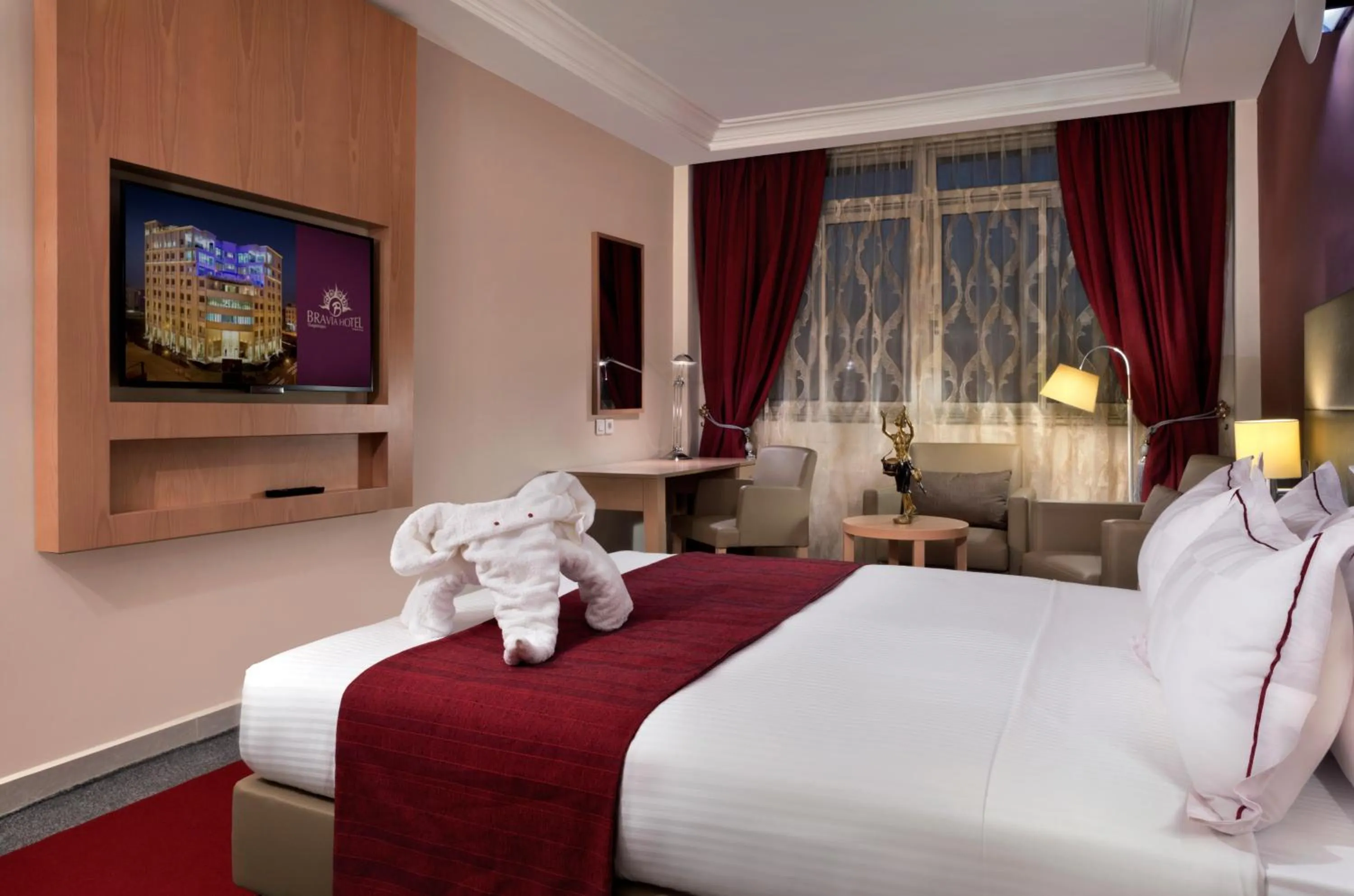 Bed in Bravia Hotel Ouagadougou