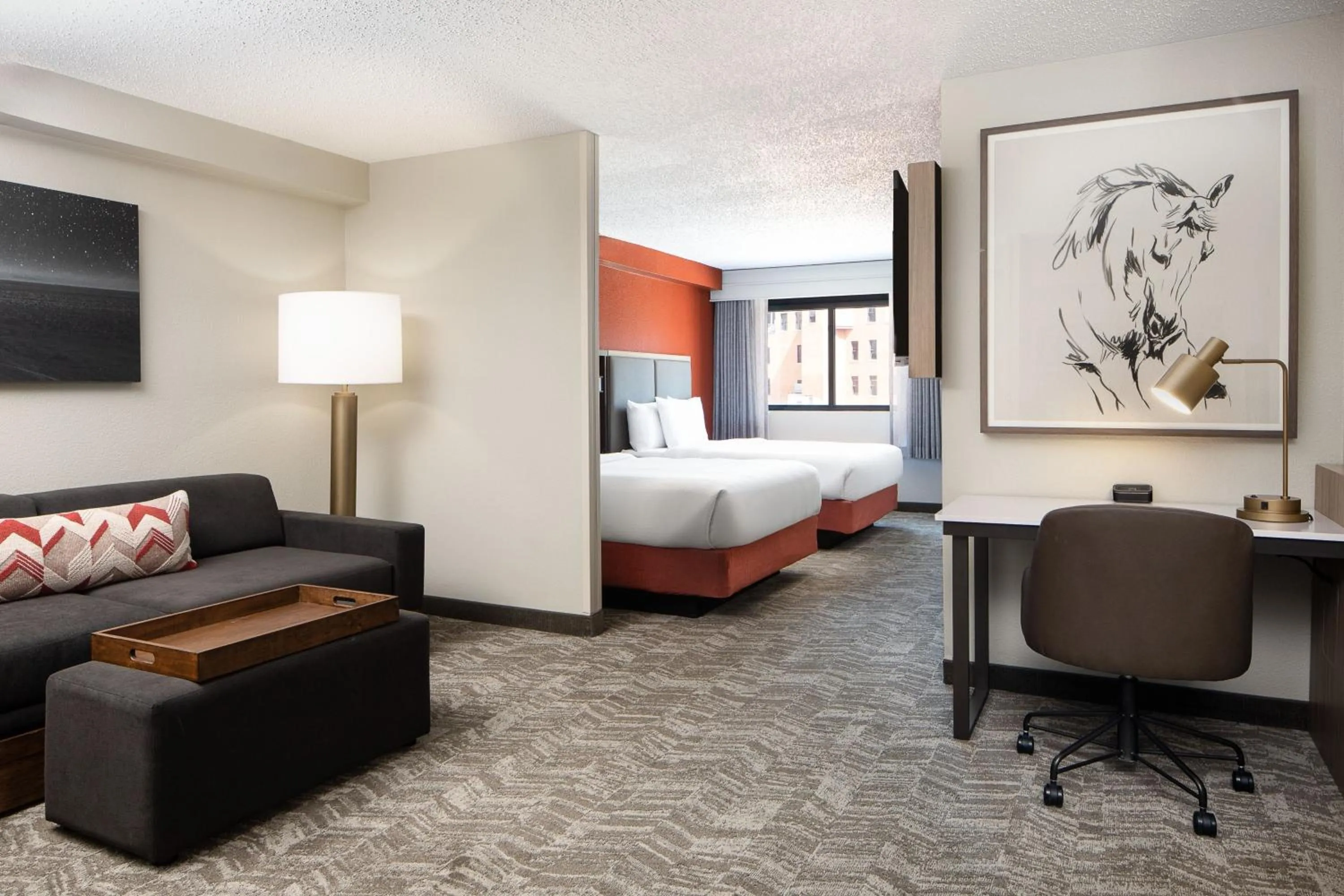 Photo of the whole room, Bed in SpringHill Suites by Marriott Dallas Downtown / West End