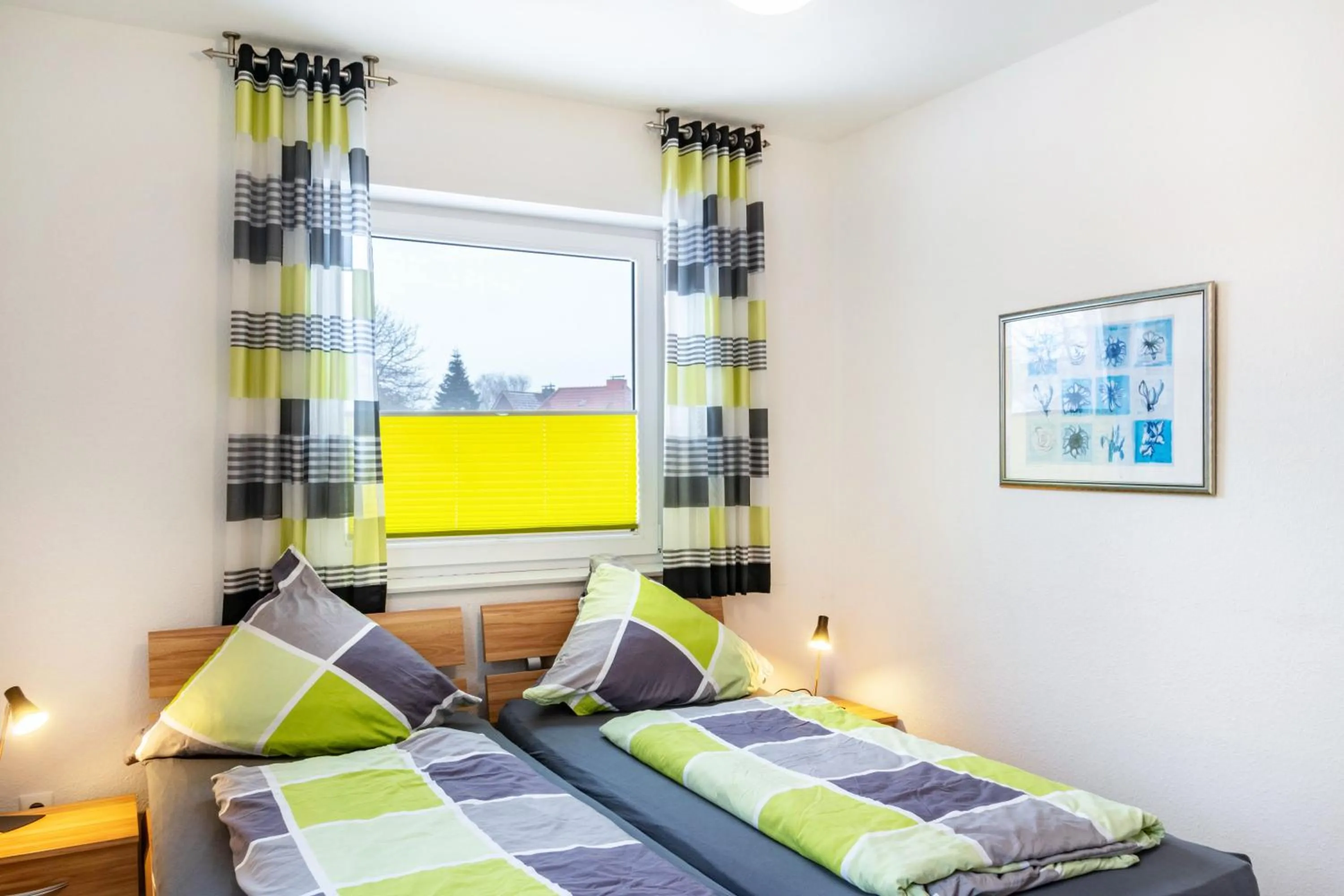 Living room, Bed in Ferienwohnung Hilbers