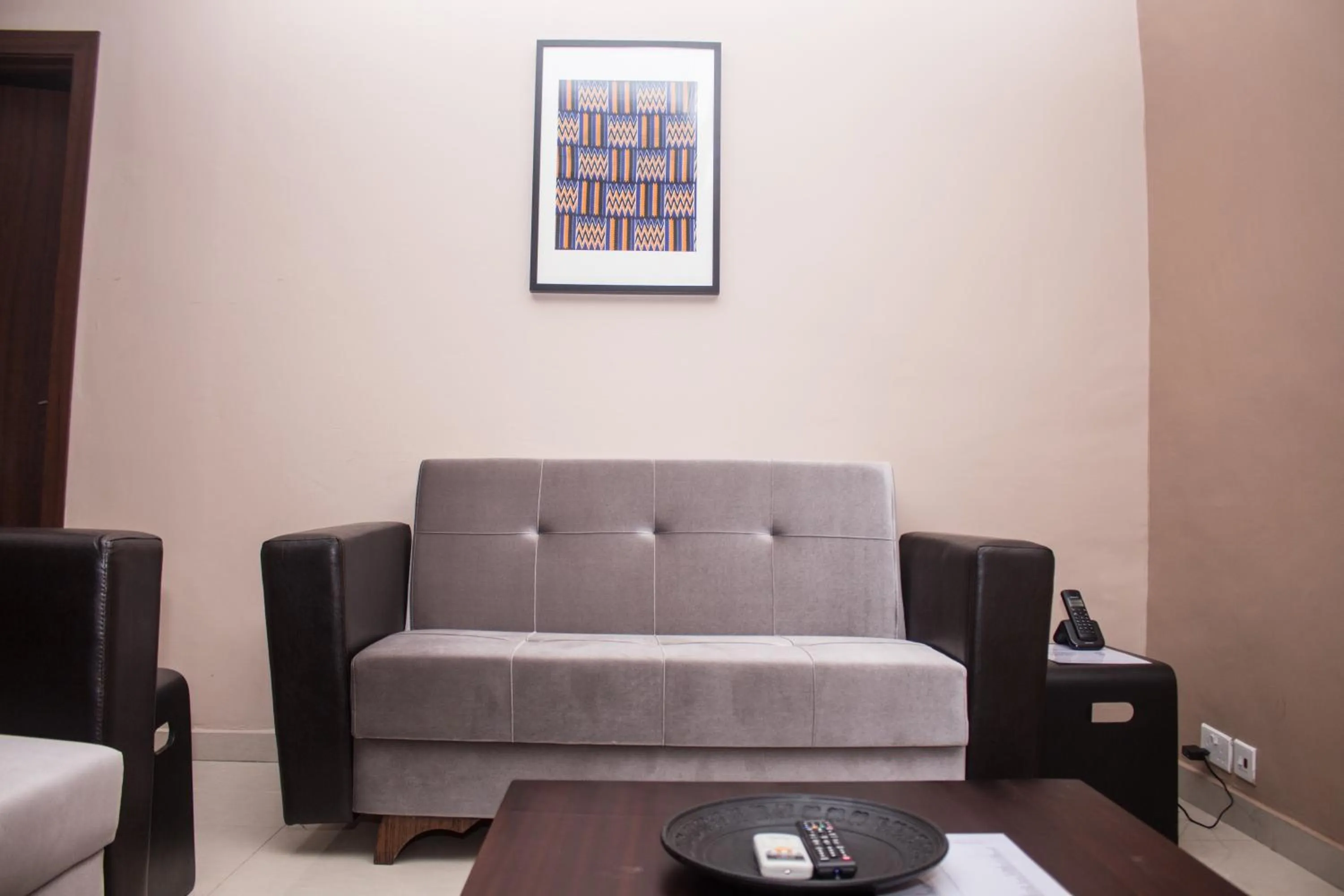 Seating area in Manjaro Suites