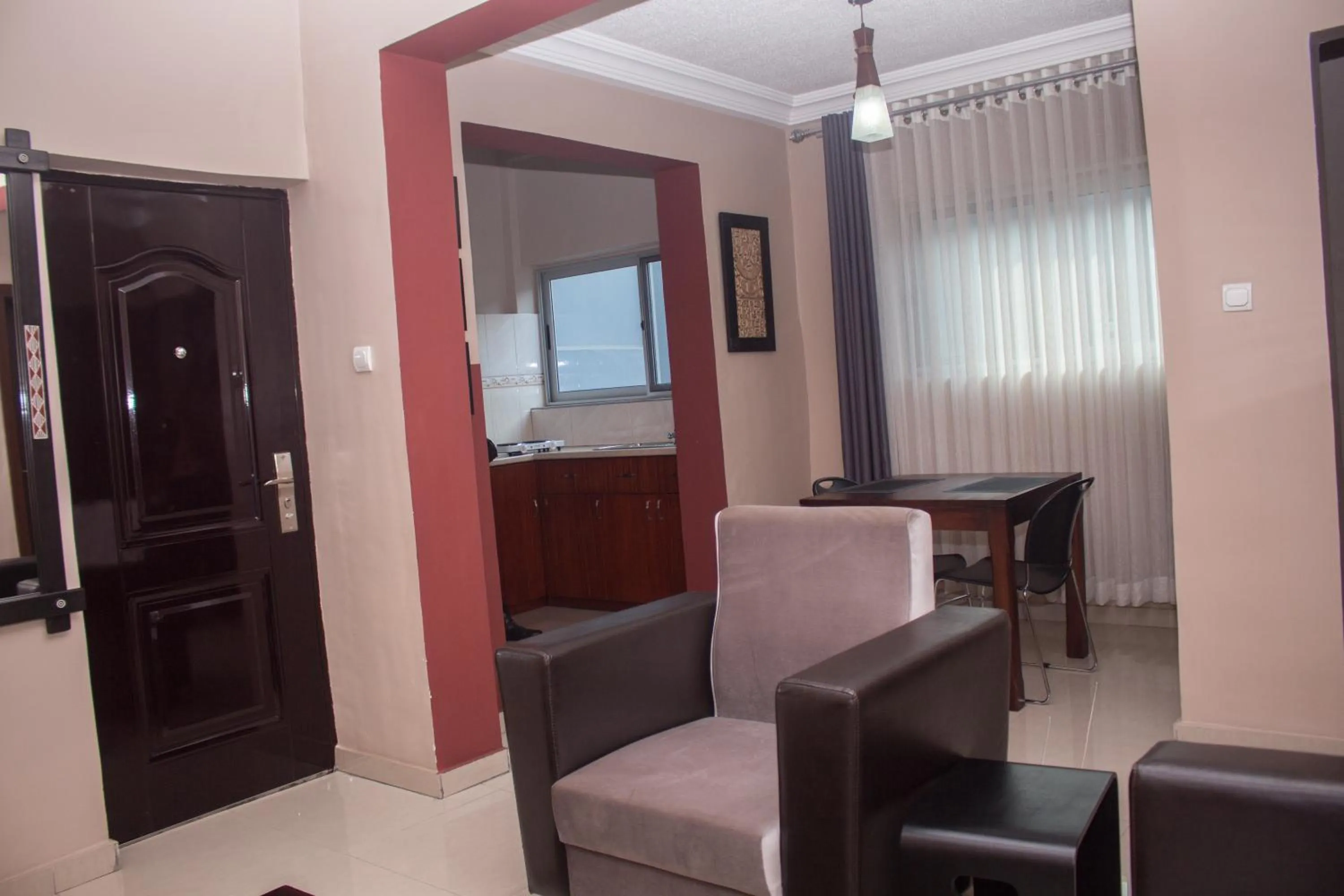 Seating area in Manjaro Suites