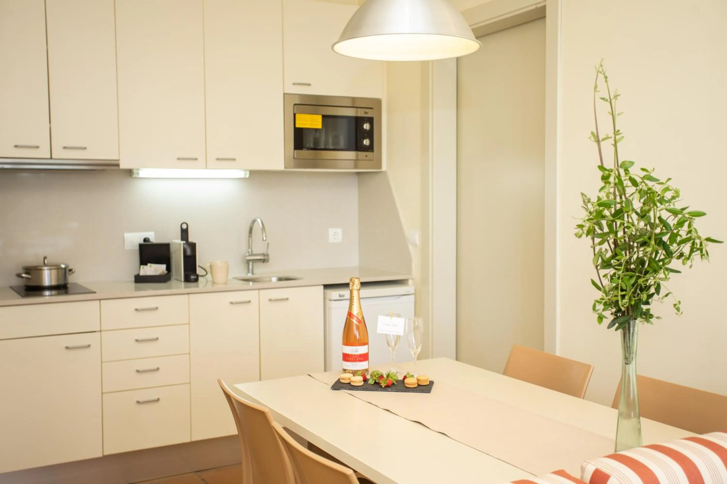 Kitchen or kitchenette in Aparthotel Ciutat de Palol
