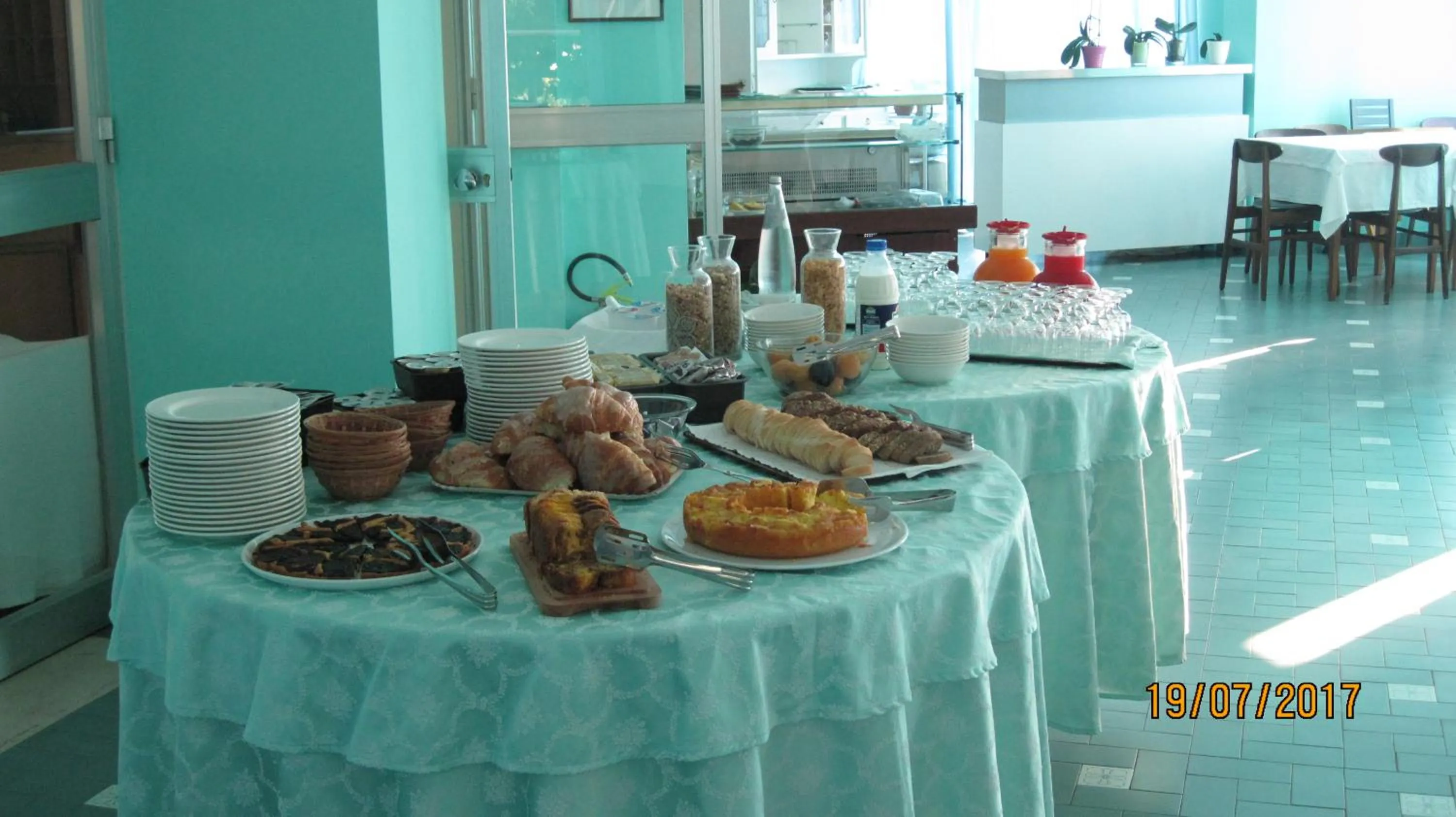 Continental breakfast in Hotel Le Pleiadi