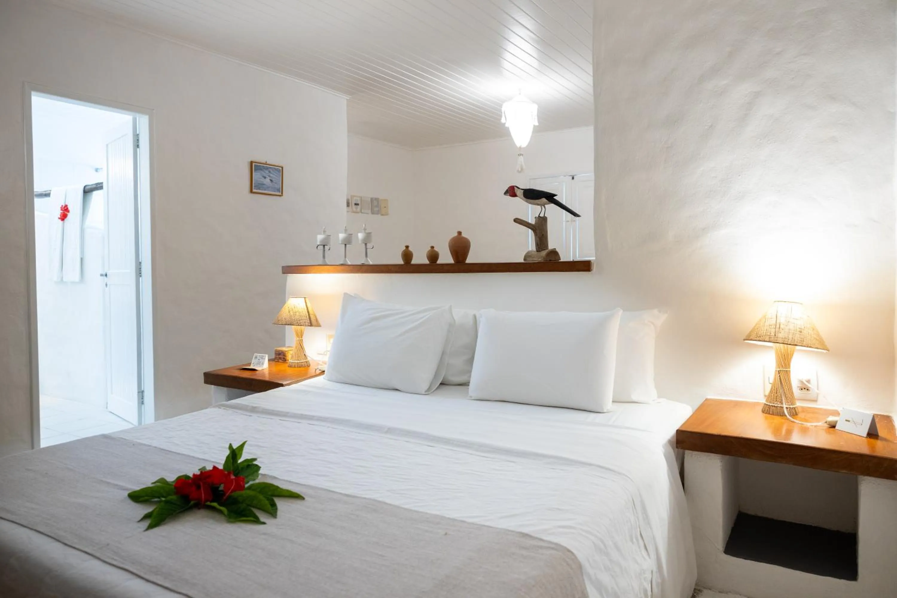 Bed in Pousada Aldeia Beijupirá