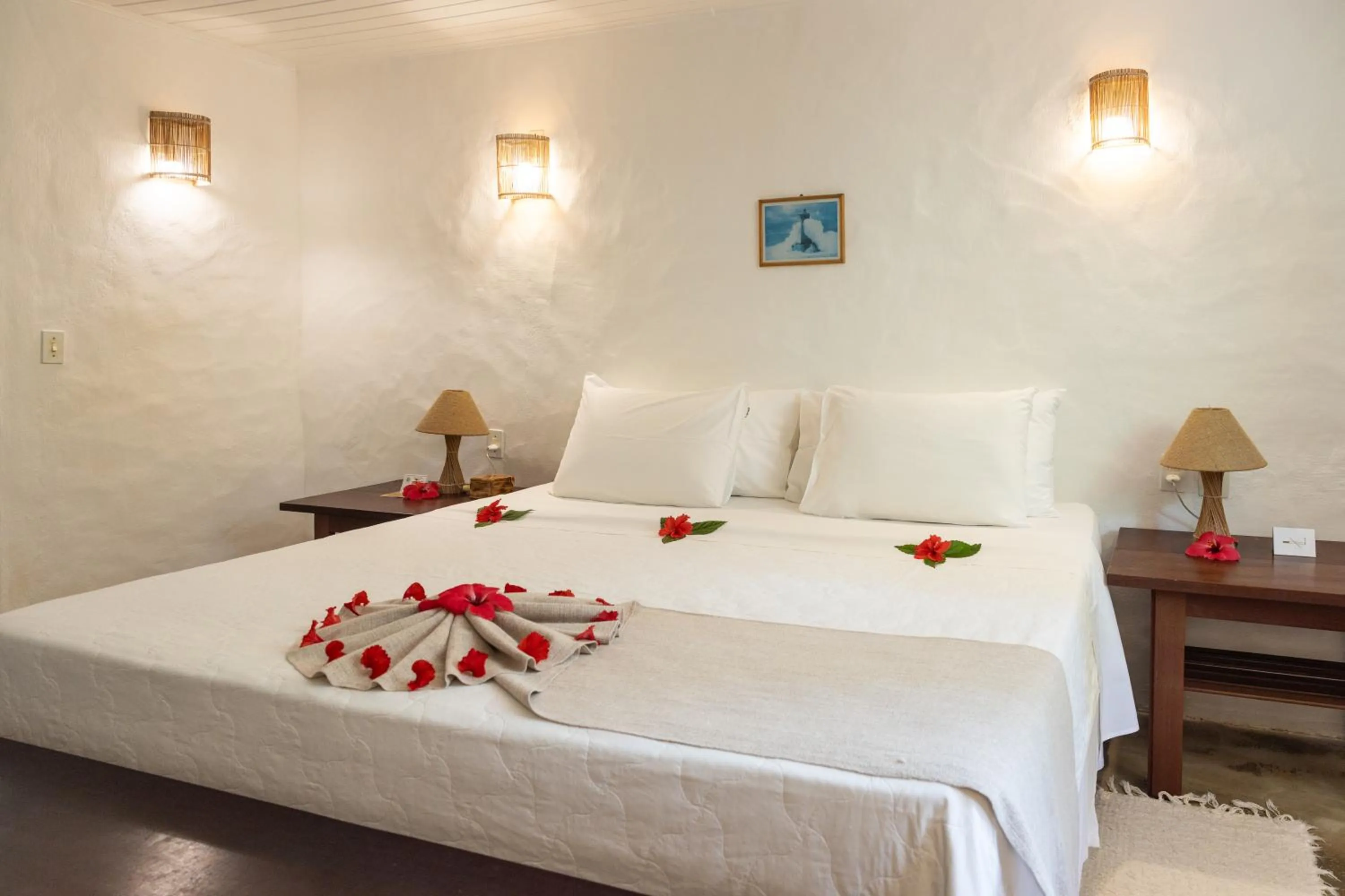 Bed in Pousada Aldeia Beijupirá